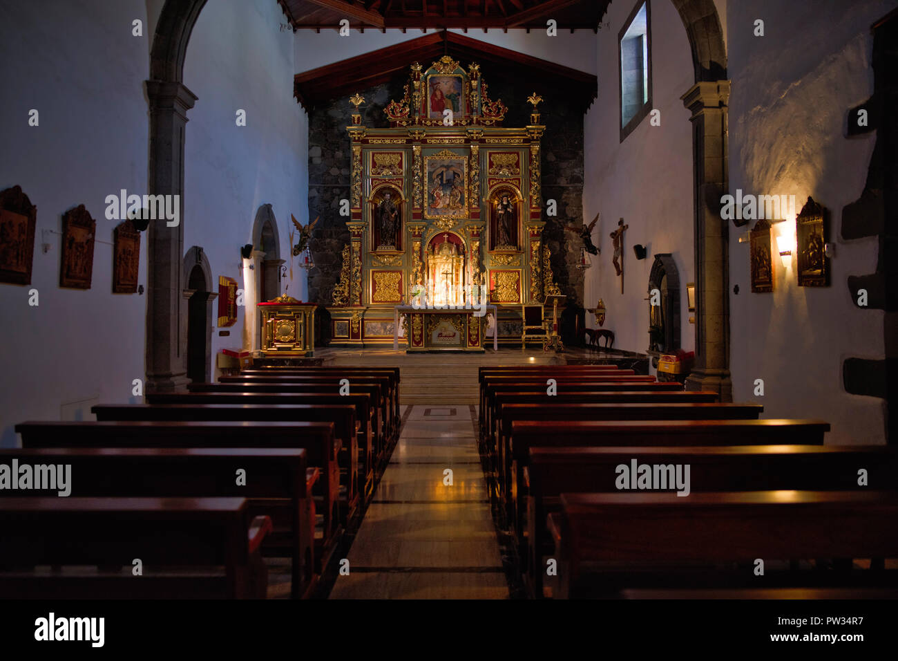 Altare camera, Convento Monastero Betlemita, Vilaflor de Chasna, Tenerife, Isole Canarie, Spagna Foto Stock