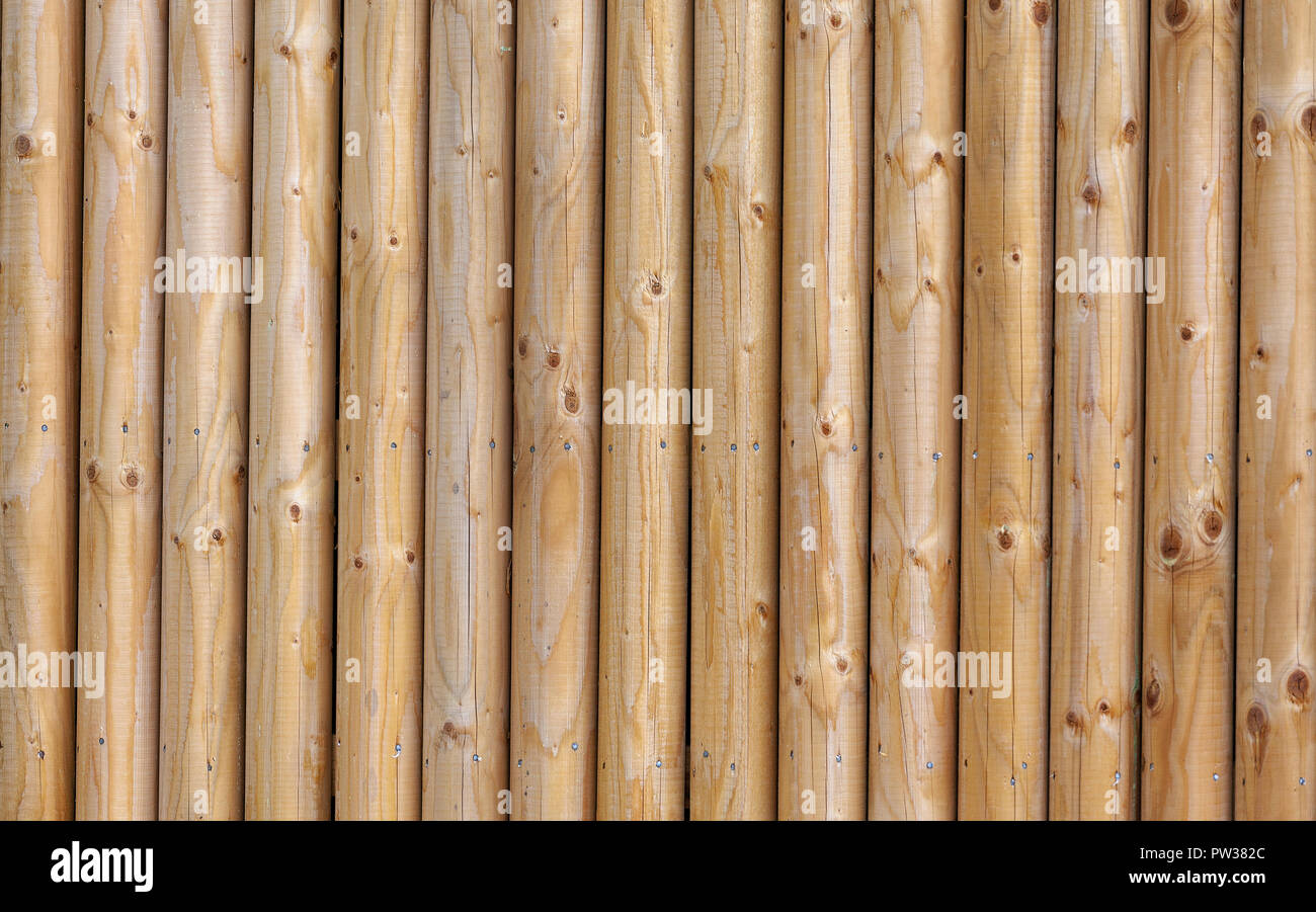 Pali verticali in legno Foto Stock