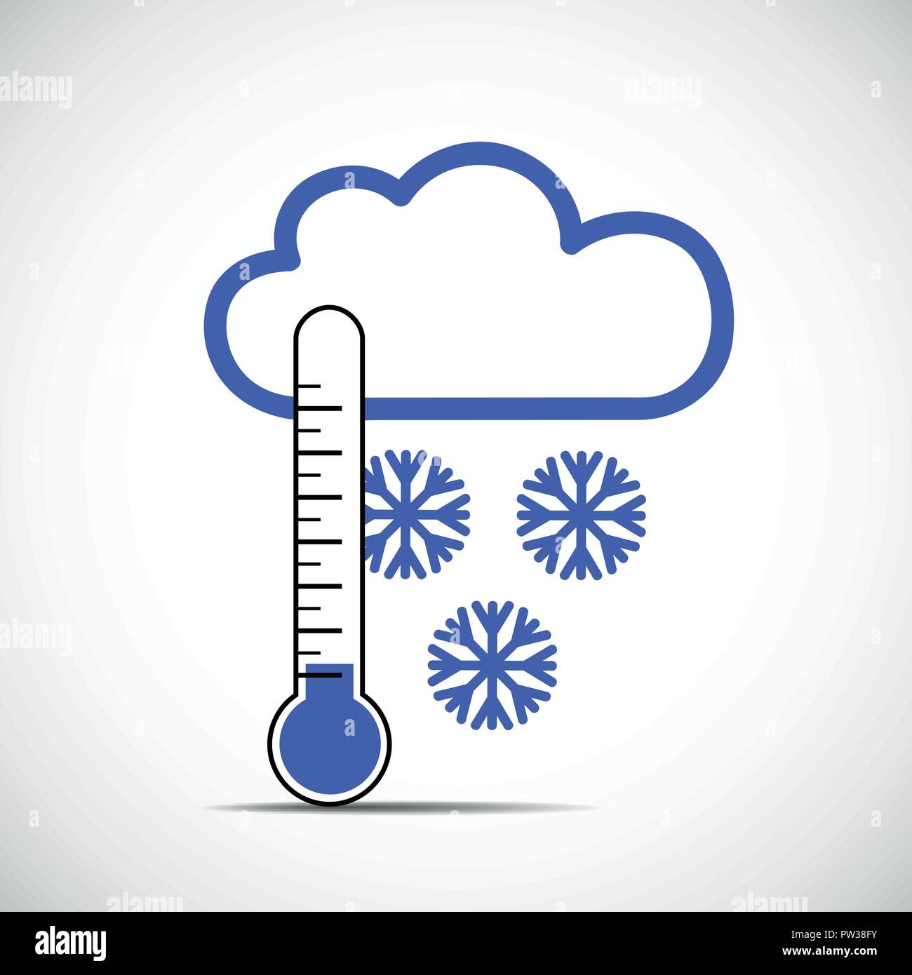 Termometro e neve inverno icona illustrazione vettoriale Illustrazione Vettoriale