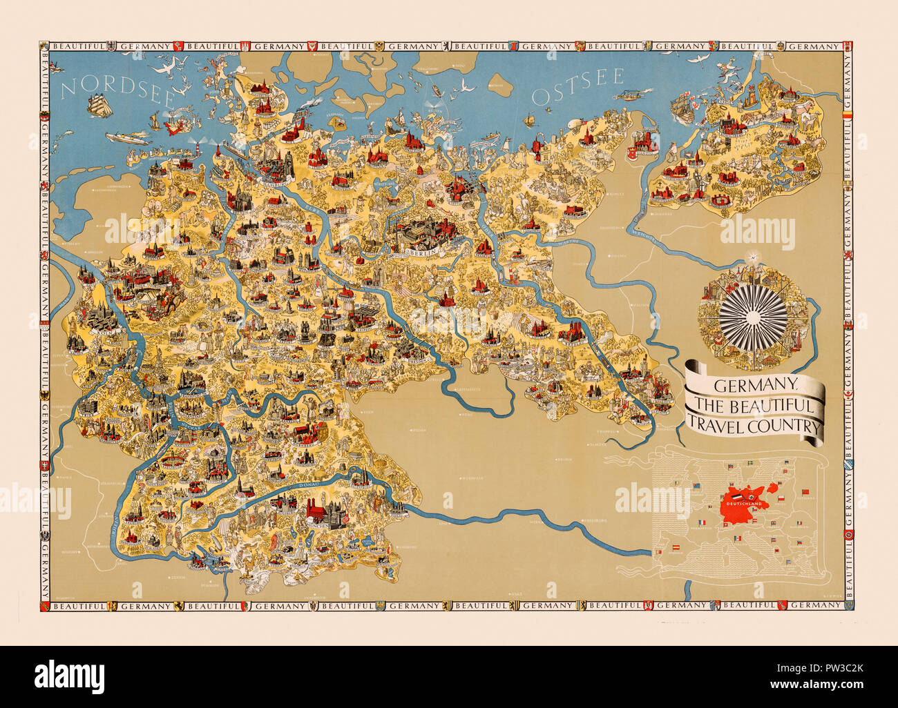 Mappa di Germania 1935 Foto Stock