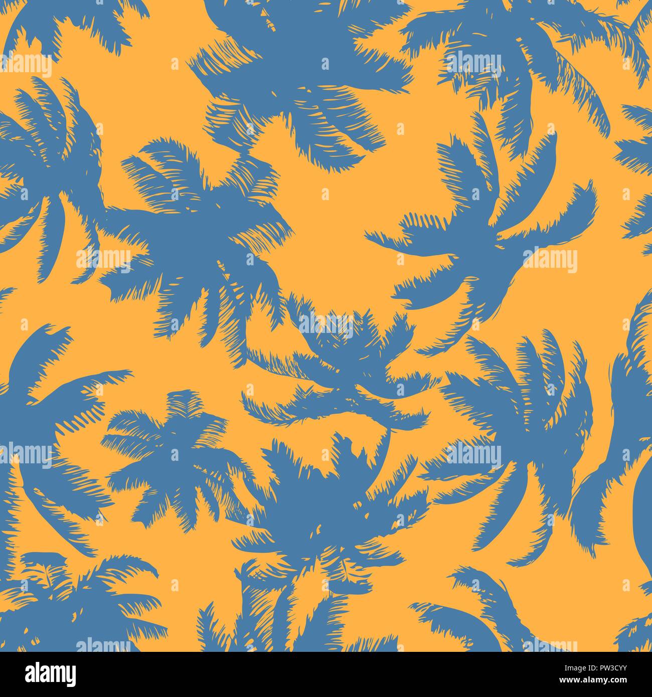 Colorato Palm Tree Seamless Pattern. Vettore Illustrazione Vettoriale