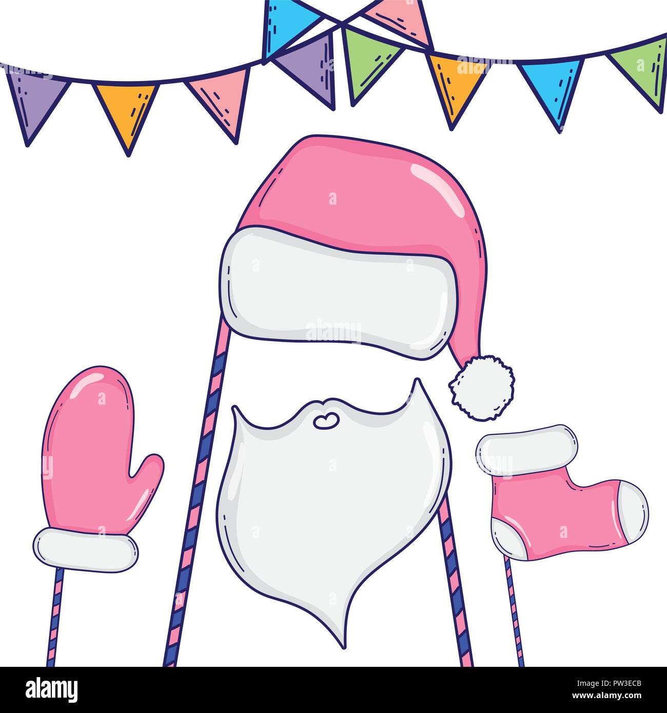 Lo stand di Natale puntelli cartoni animati Illustrazione Vettoriale