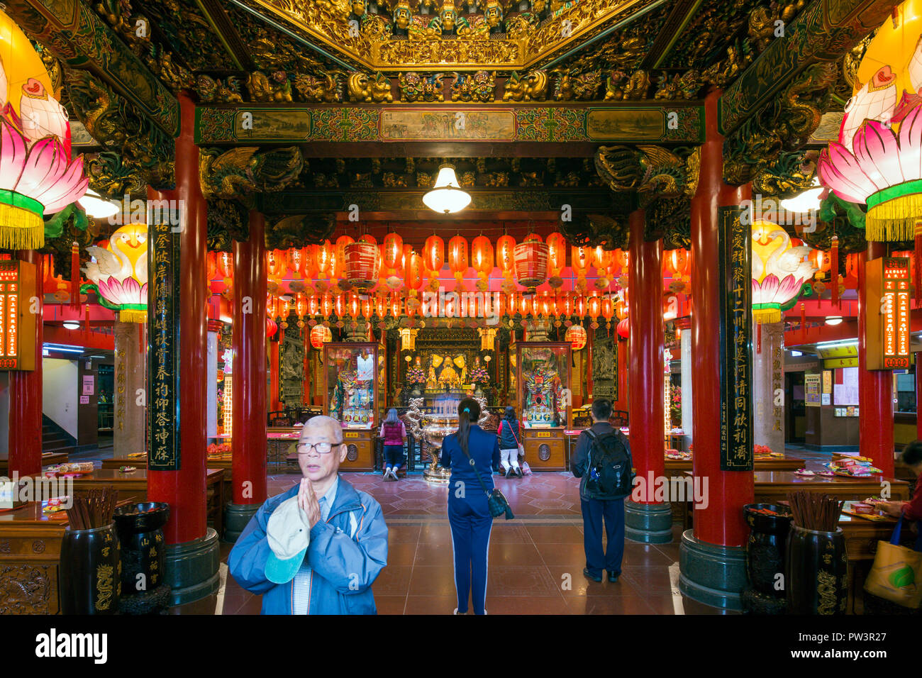 Taiwan, Taipei Songshan District, Ciyou tempio Foto Stock