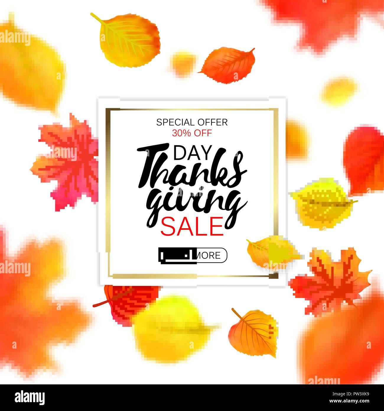 Ringraziamento Vendita banner. Vettore. Vendita autunnale design. Illustrazione Vettoriale