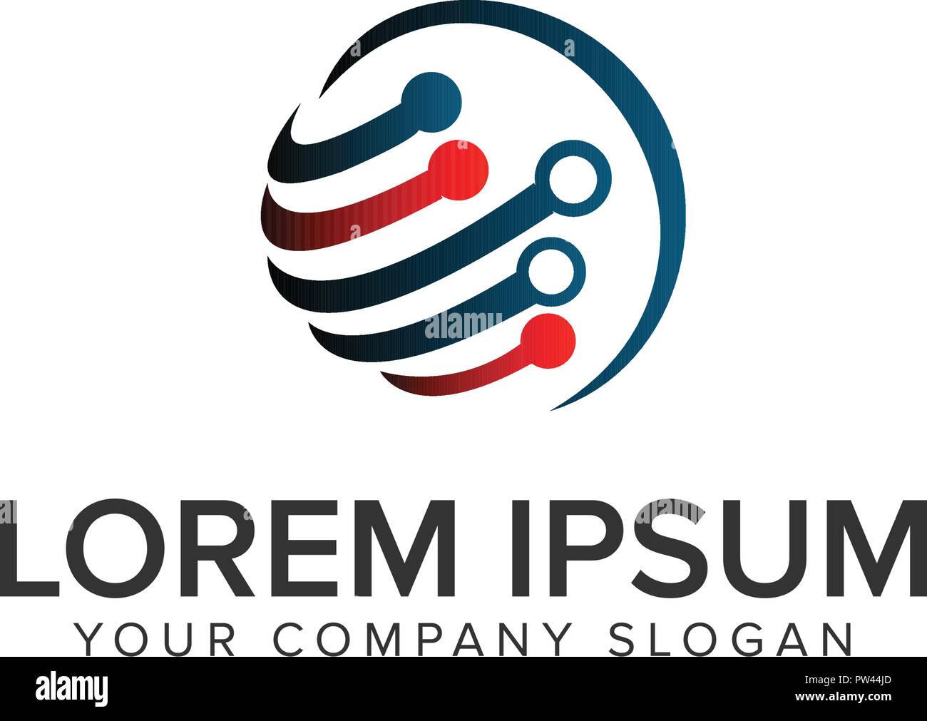 Il circuito globe logo design concept modello. completamente vettoriale modificabile Illustrazione Vettoriale