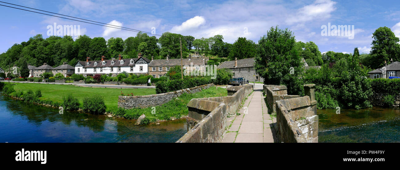 Holme Bridge, Bakewell, il Parco Nazionale di Peak District, Derbyshire, Inghilterra, Regno Unito. Foto Stock