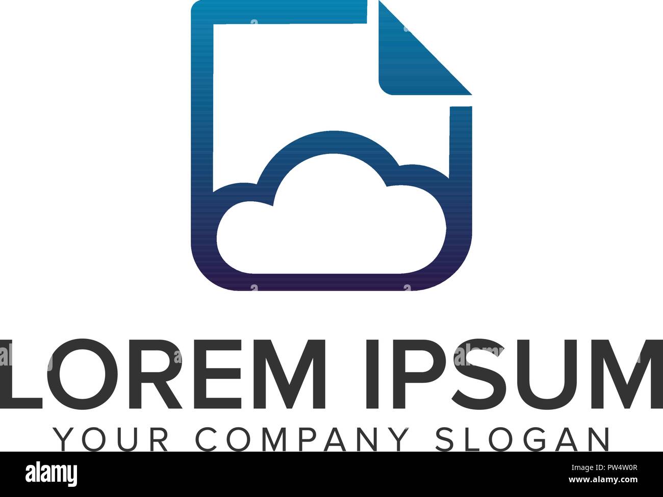 Cloud Logo del documento Illustrazione Vettoriale