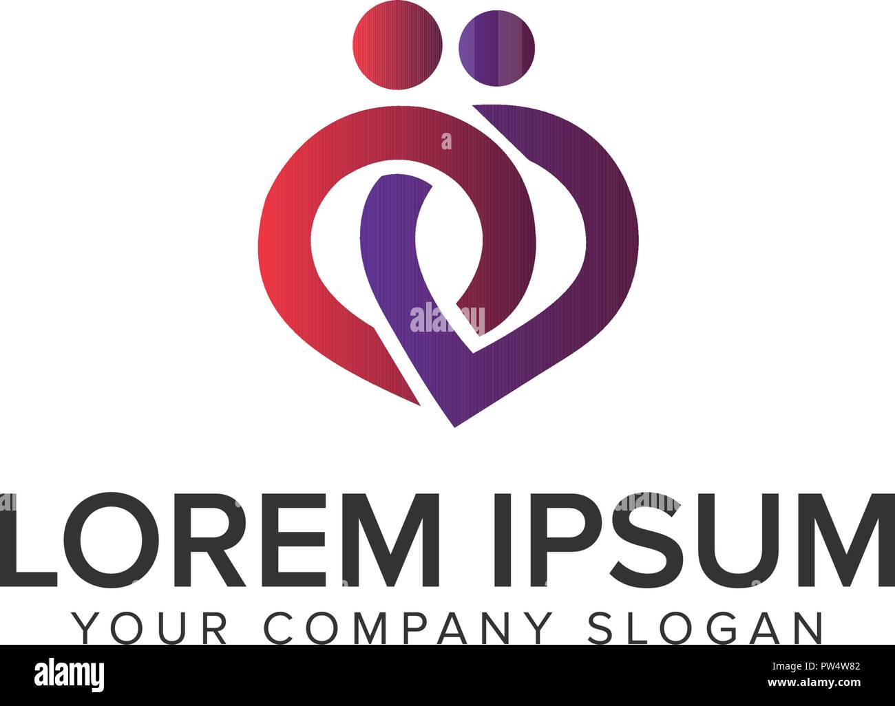 Cura di persone logo Illustrazione Vettoriale