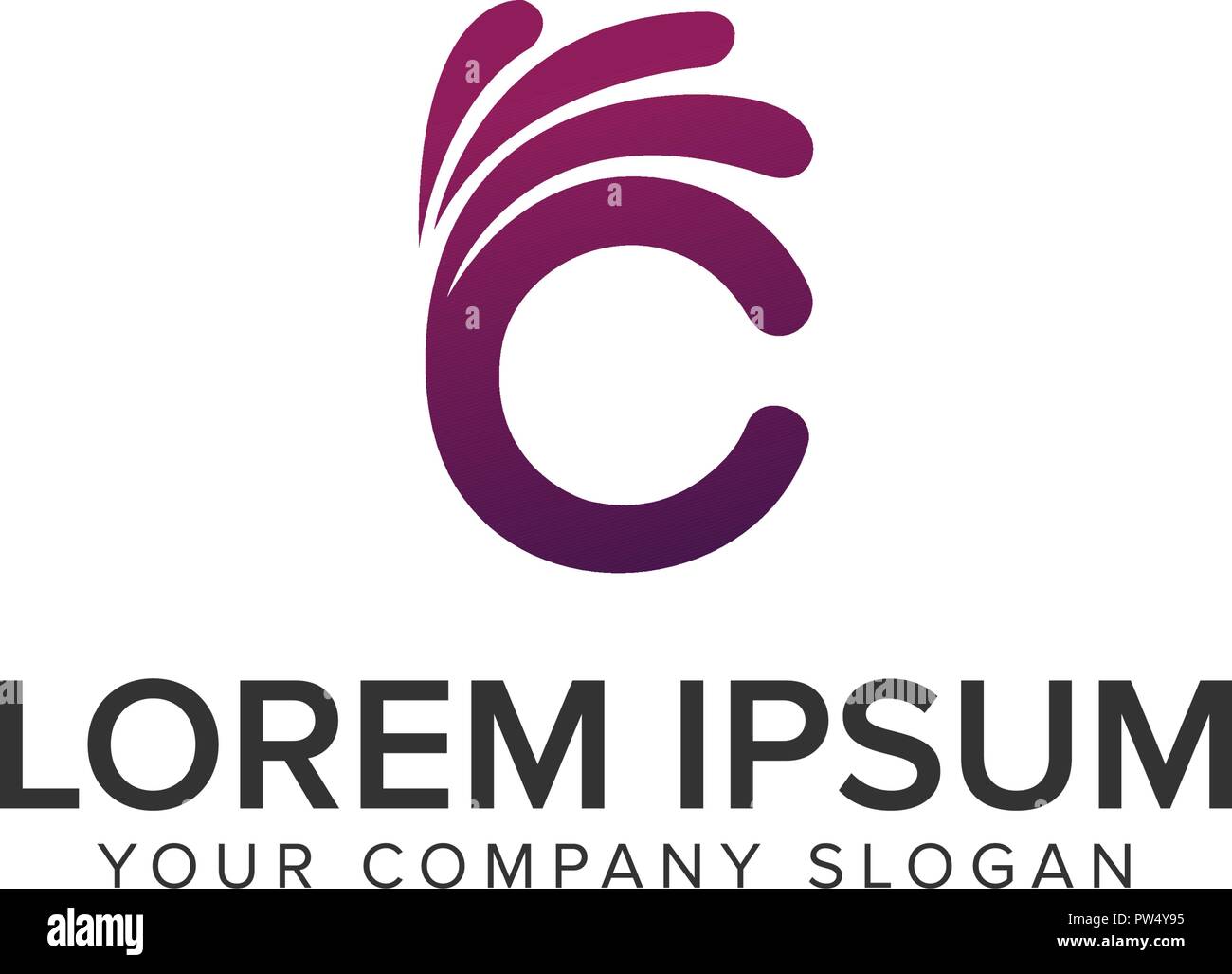 Mano OK LETTERA C logo design concept modello. completamente vettoriale modificabile Illustrazione Vettoriale