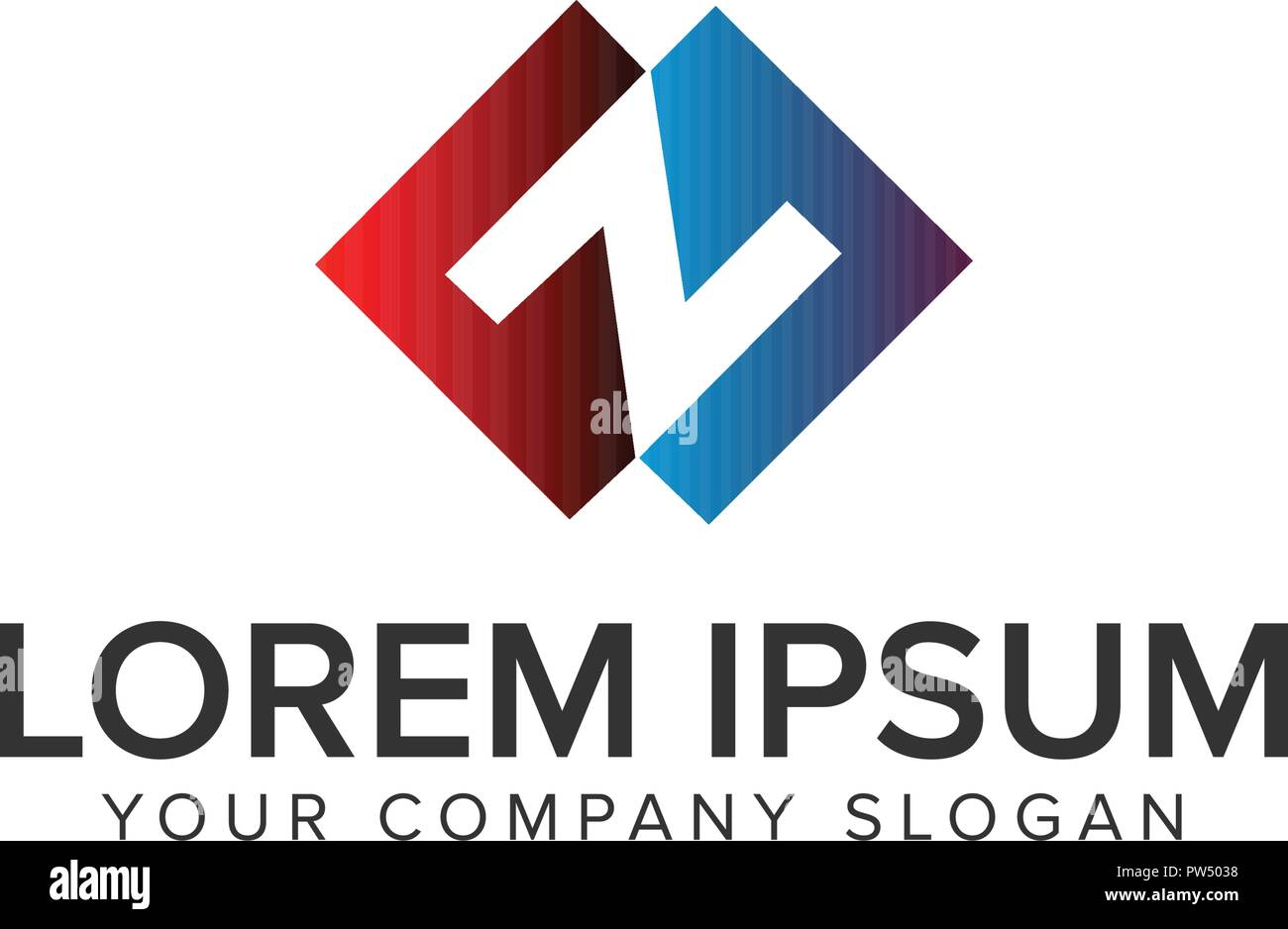 Lettera Z O N logo design concept modello. completamente vettoriale modificabile Illustrazione Vettoriale