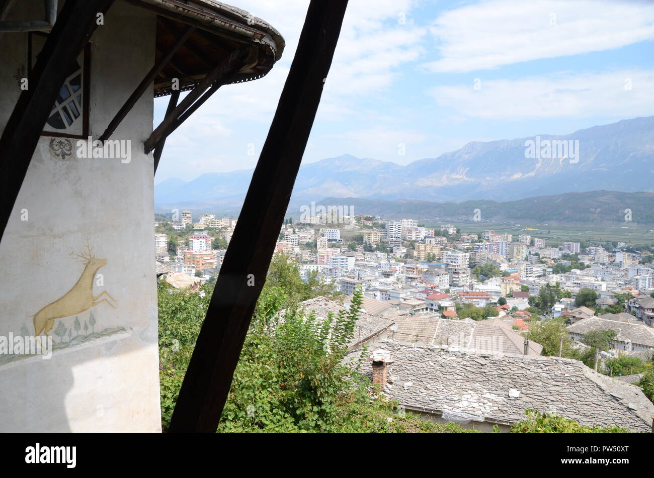 Casa skenduli argirocastro albania Foto Stock