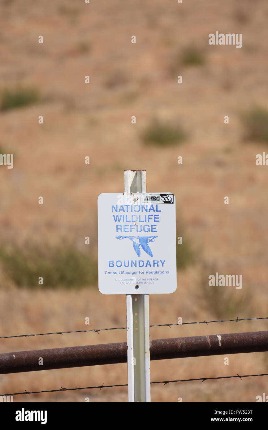 Confine a National Wildlife Refuge in California centrale - Kern County montagne di USA America Foto Stock