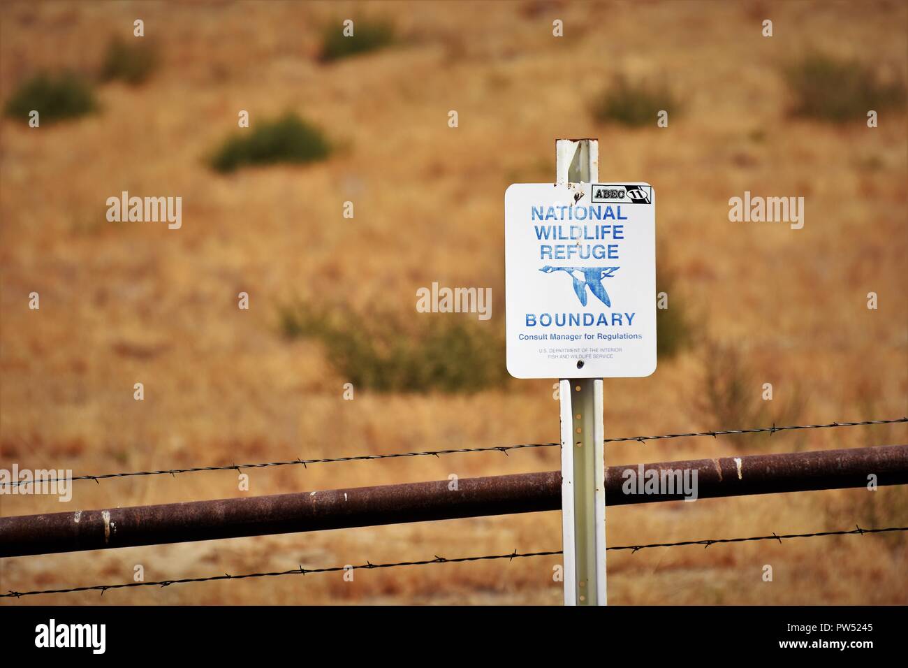 Confine a National Wildlife Refuge in California centrale - Kern County montagne di USA America Foto Stock