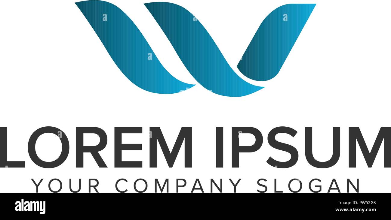 Lettera W logo design concept modello. completamente vettoriale modificabile Illustrazione Vettoriale