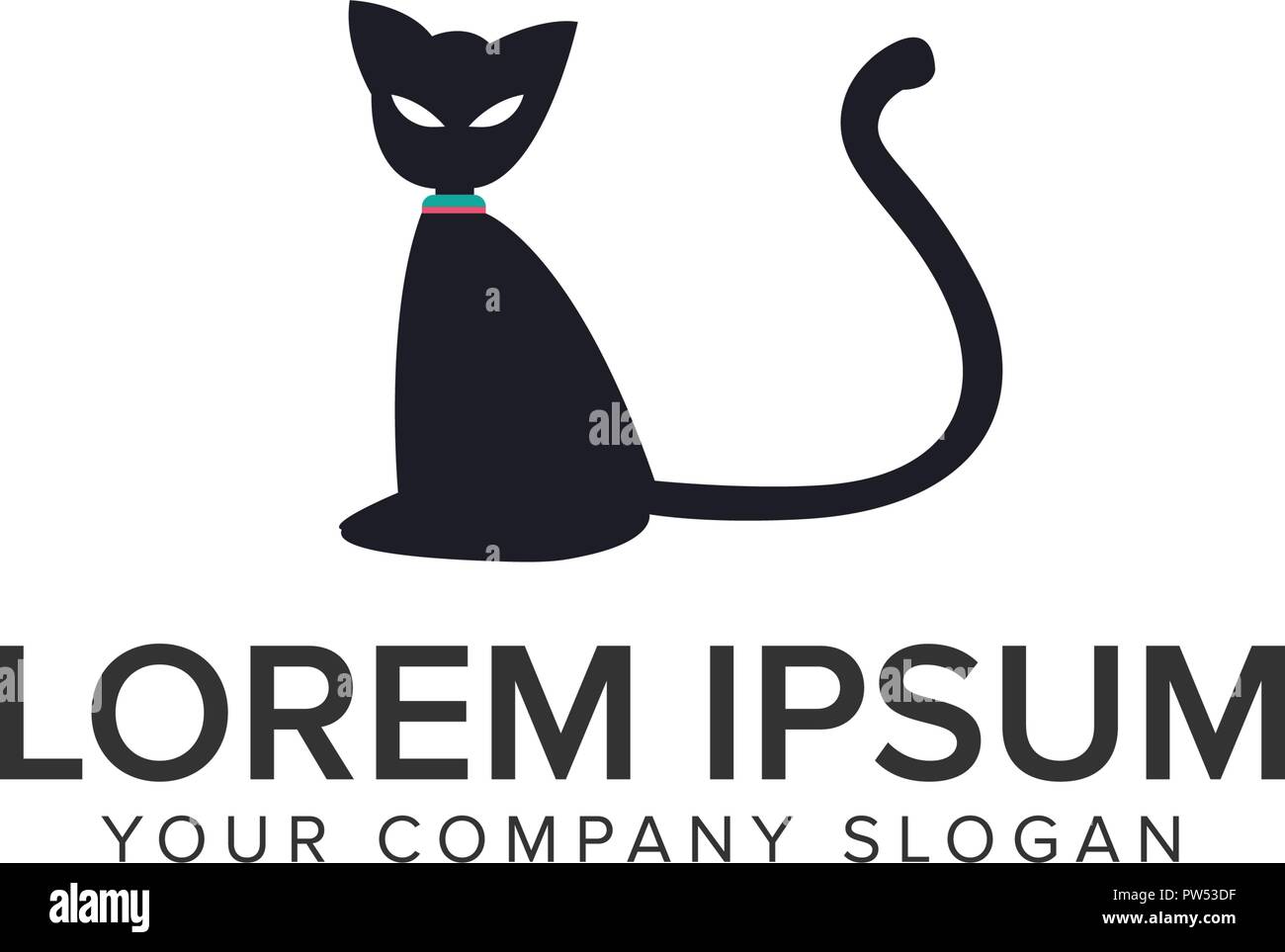 Cat logo design concept modello. completamente vettoriale modificabile Illustrazione Vettoriale