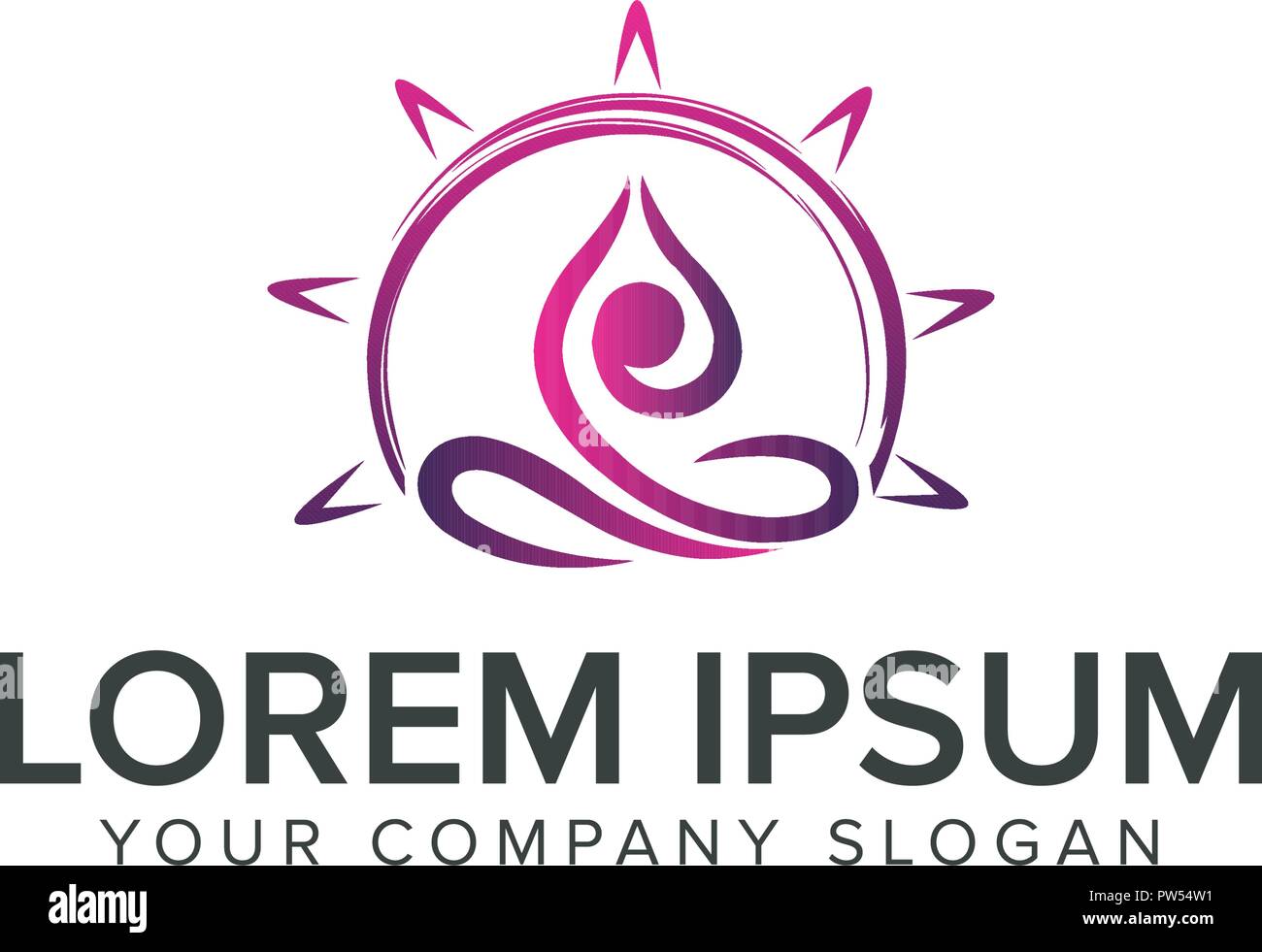 Il logo di yoga il concept design modello. Illustrazione Vettoriale