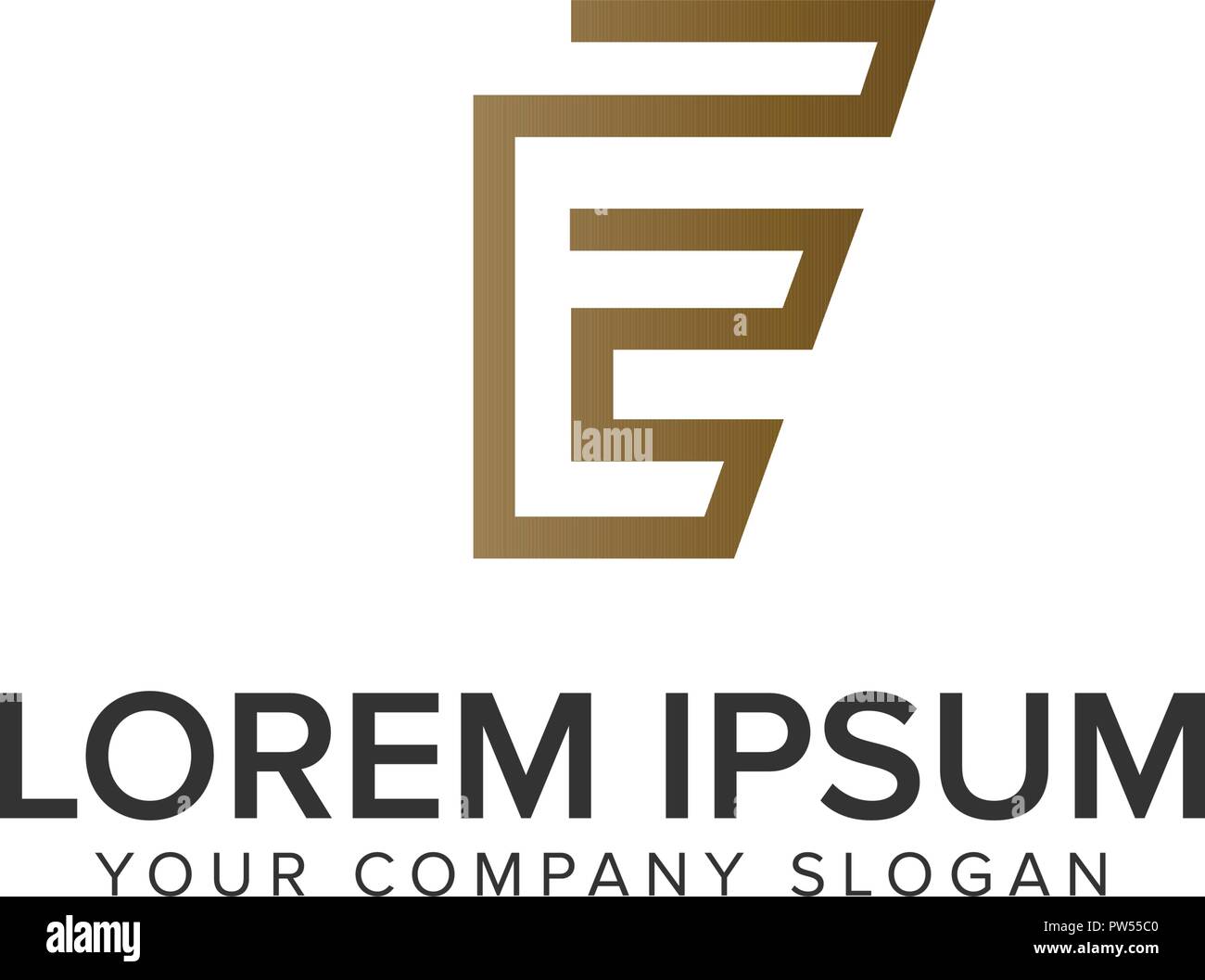 Linea lusso lettera e logo minimalista il concept design modello. Illustrazione Vettoriale