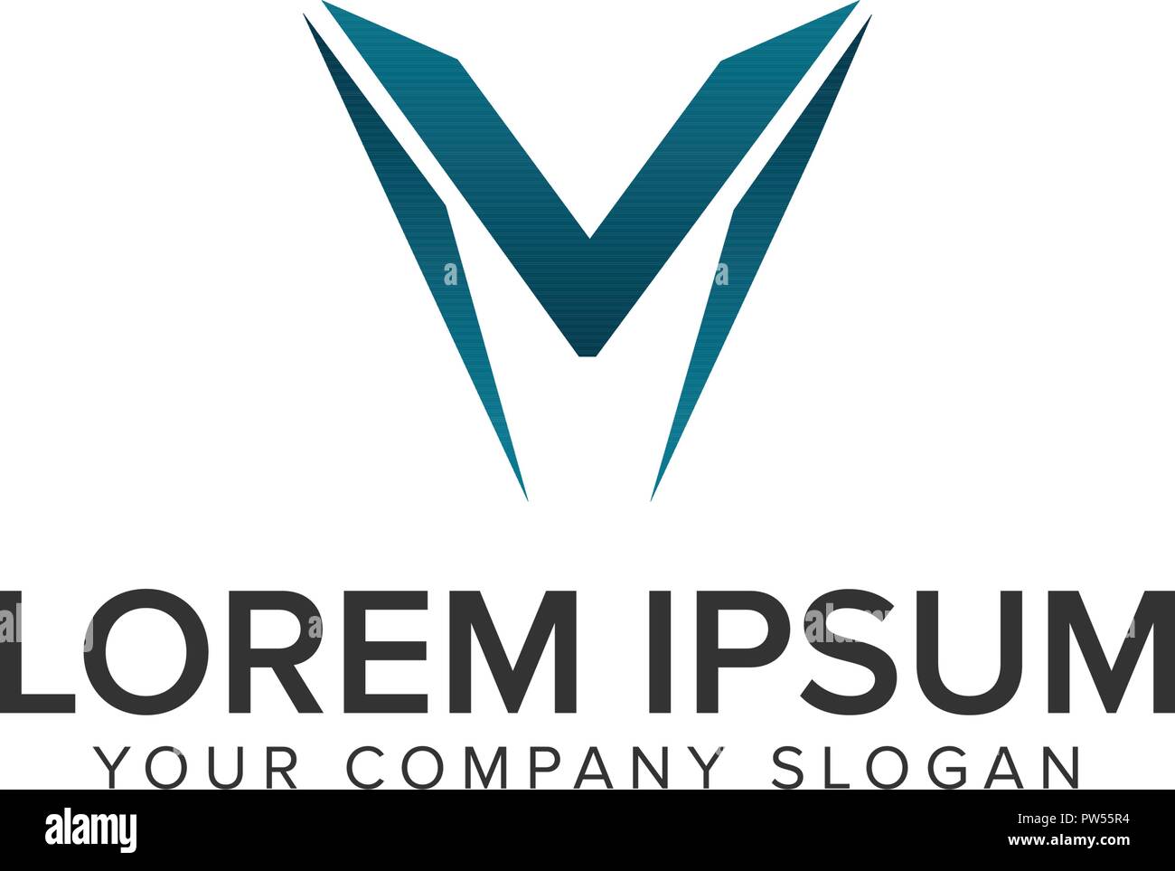 Moderna lettera W logo design concept modello. Illustrazione Vettoriale