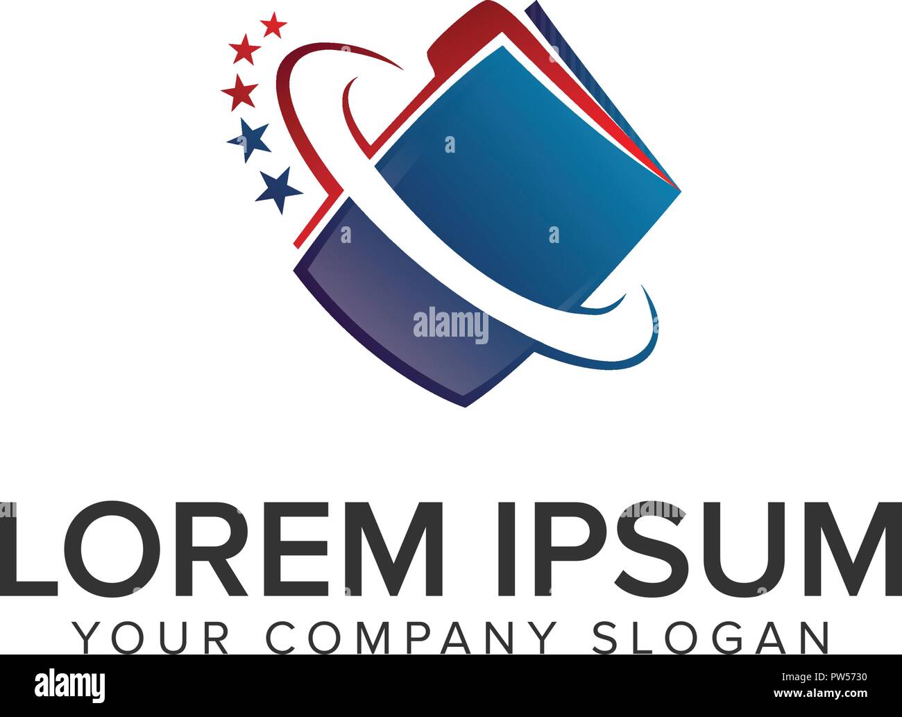 Cartella documento Logo design concept modello. Illustrazione Vettoriale