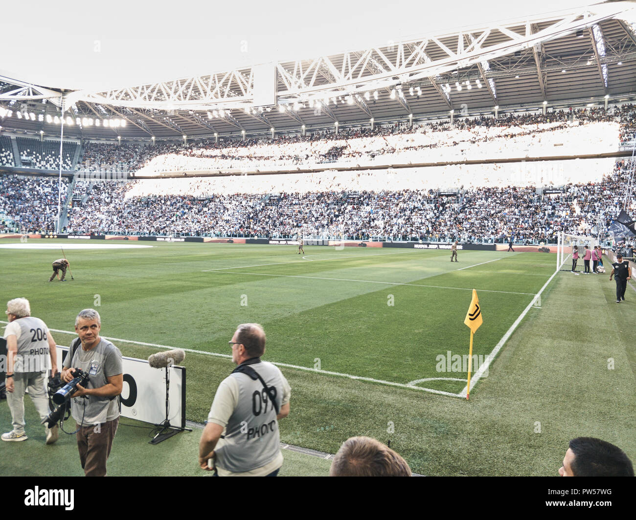 Torino, Italia - 29 Settembre 2018: pronto per il lancio di Juventus-Napoli, una serie di un campionato big match Foto Stock