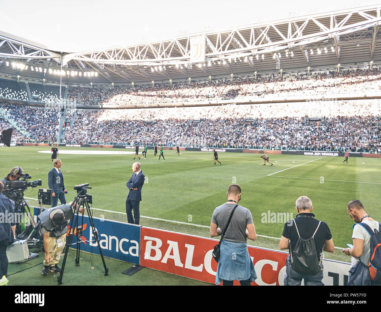 Torino, Italia - 29 Settembre 2018: pronto per il lancio di Juventus-Napoli, una serie di un campionato big match Foto Stock