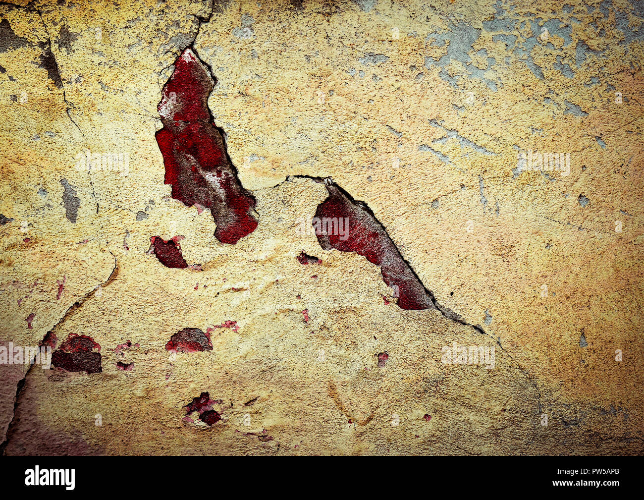 Sfondo astratti o dettaglio texture del vecchio intonaco pelati Foto Stock