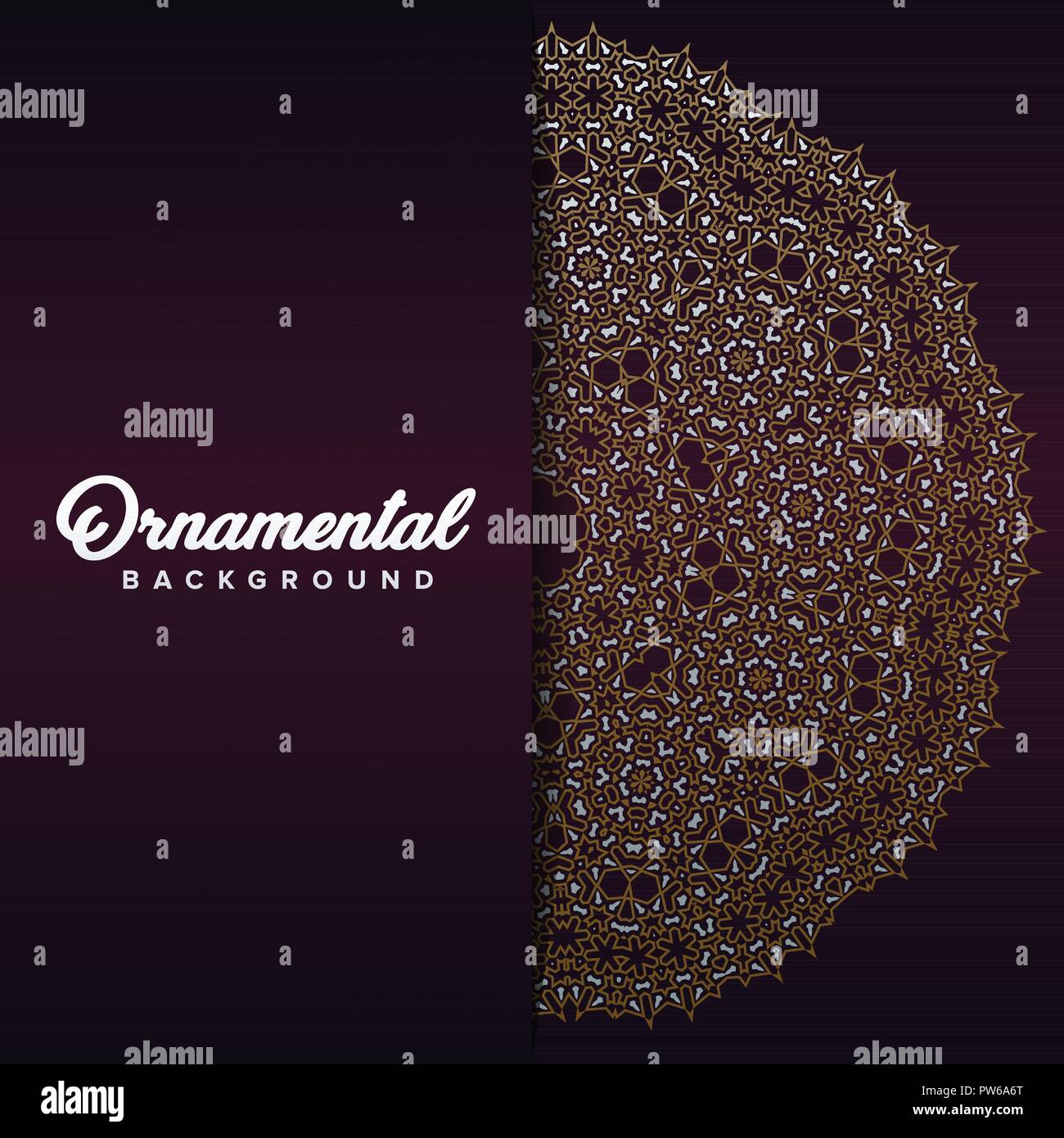 Arabo ornamento barocco di sfondo in stile vittoriano. Elemento per la progettazione Illustrazione Vettoriale