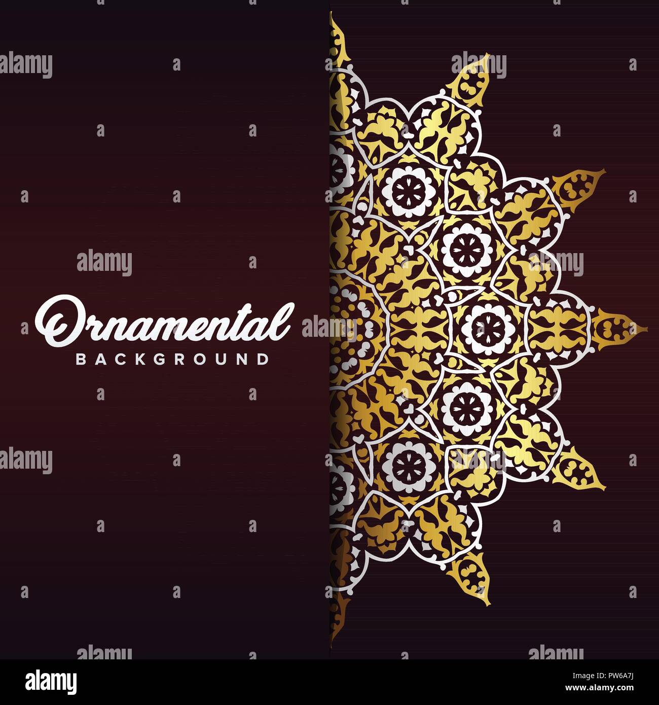 Arabo ornamento barocco di sfondo in stile vittoriano. Elemento per la progettazione Illustrazione Vettoriale