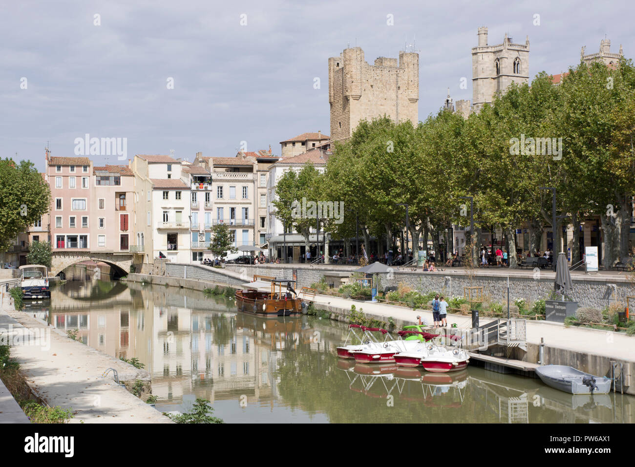 Narbonne Canal de la Robine Foto Stock