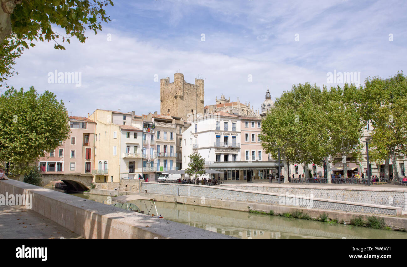 Narbonne Canal de la Robine Foto Stock