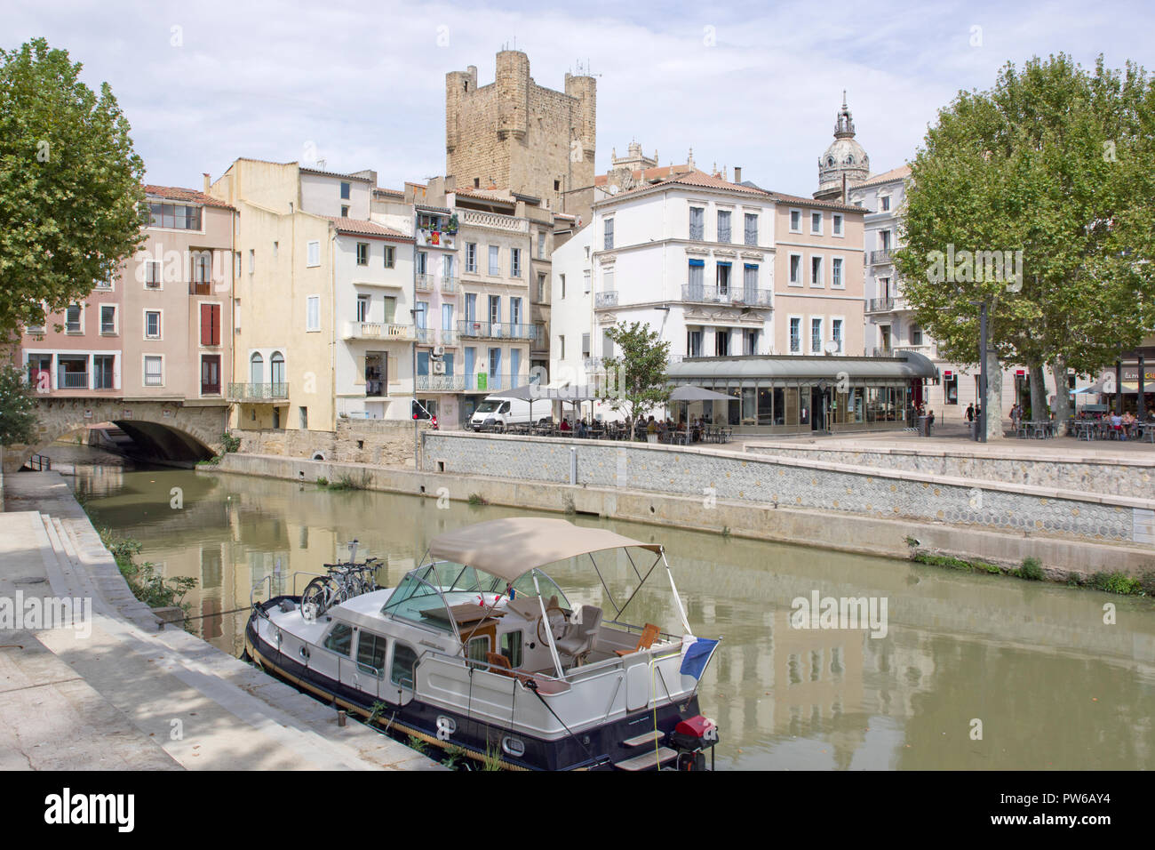 Narbonne Canal de la Robine Foto Stock