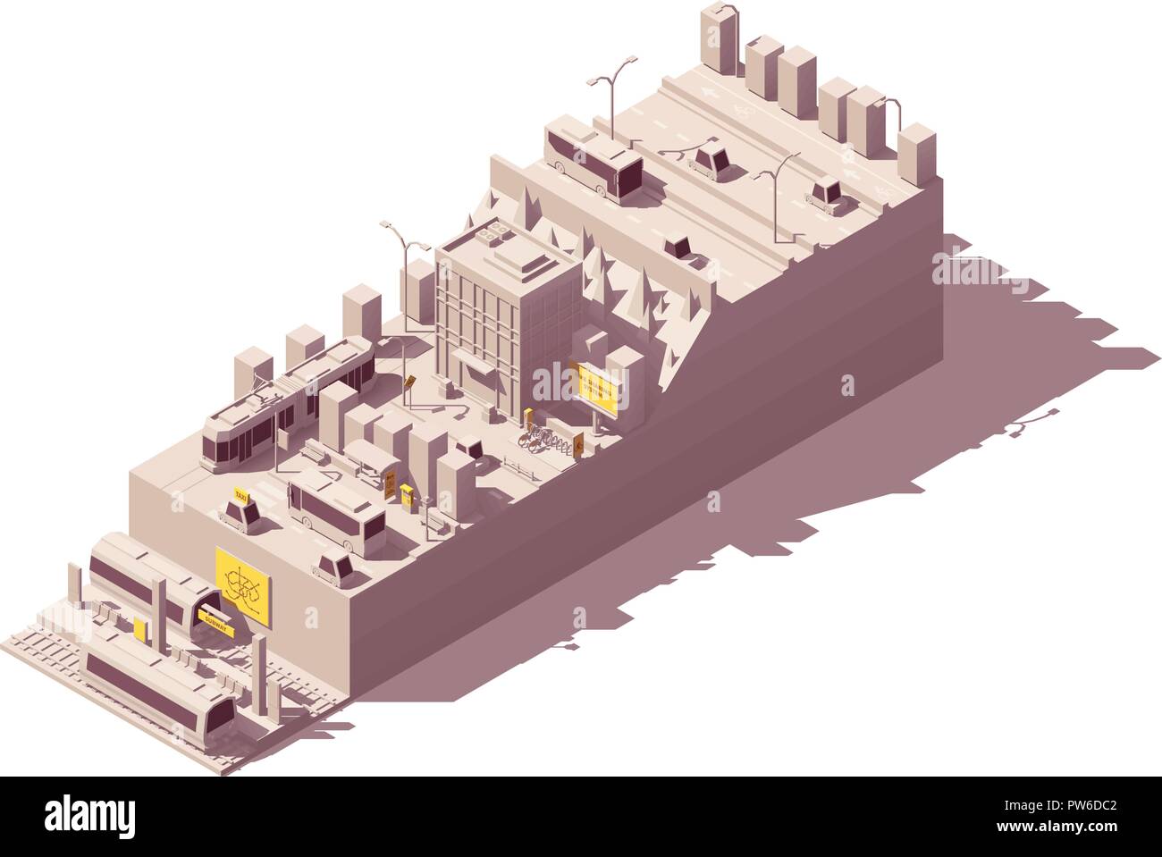 Il vettore del trasporto pubblico urbano Illustrazione Vettoriale
