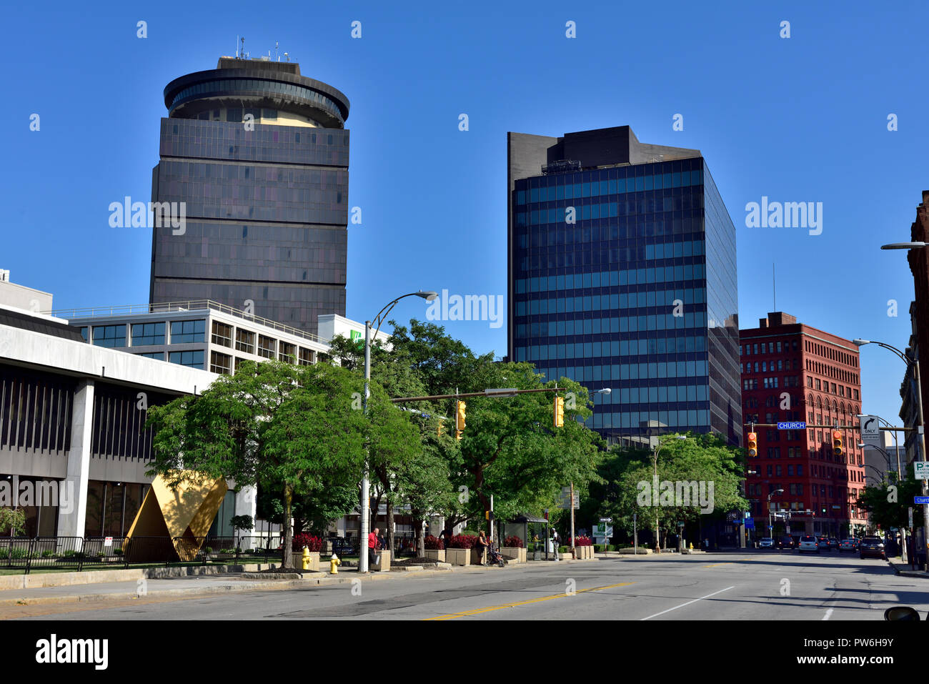 Il centro di edifici, Rochester, New York, Stati Uniti d'America Foto Stock