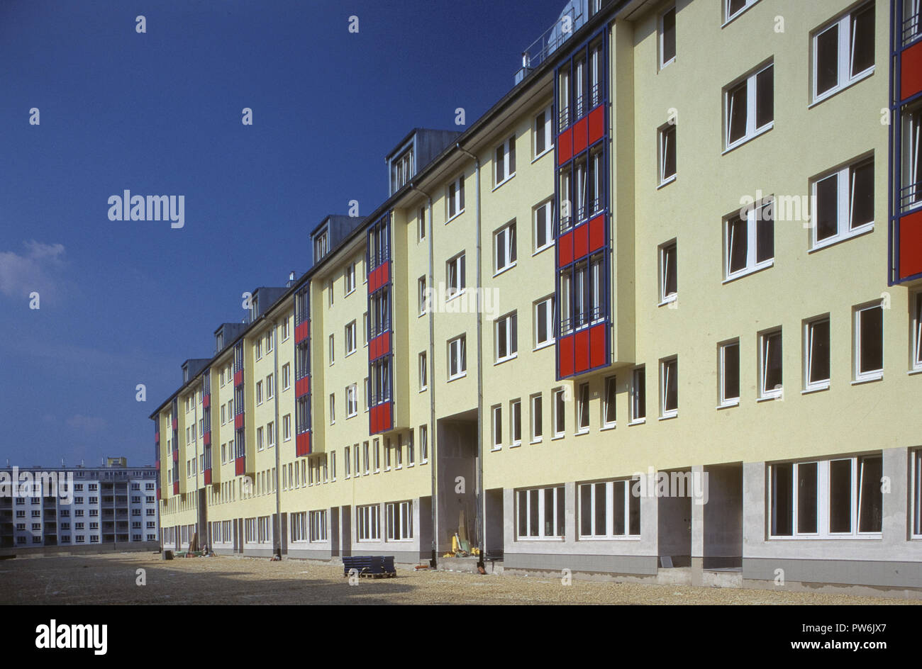Wien, Wohnbau der 1980er Jahre Foto Stock