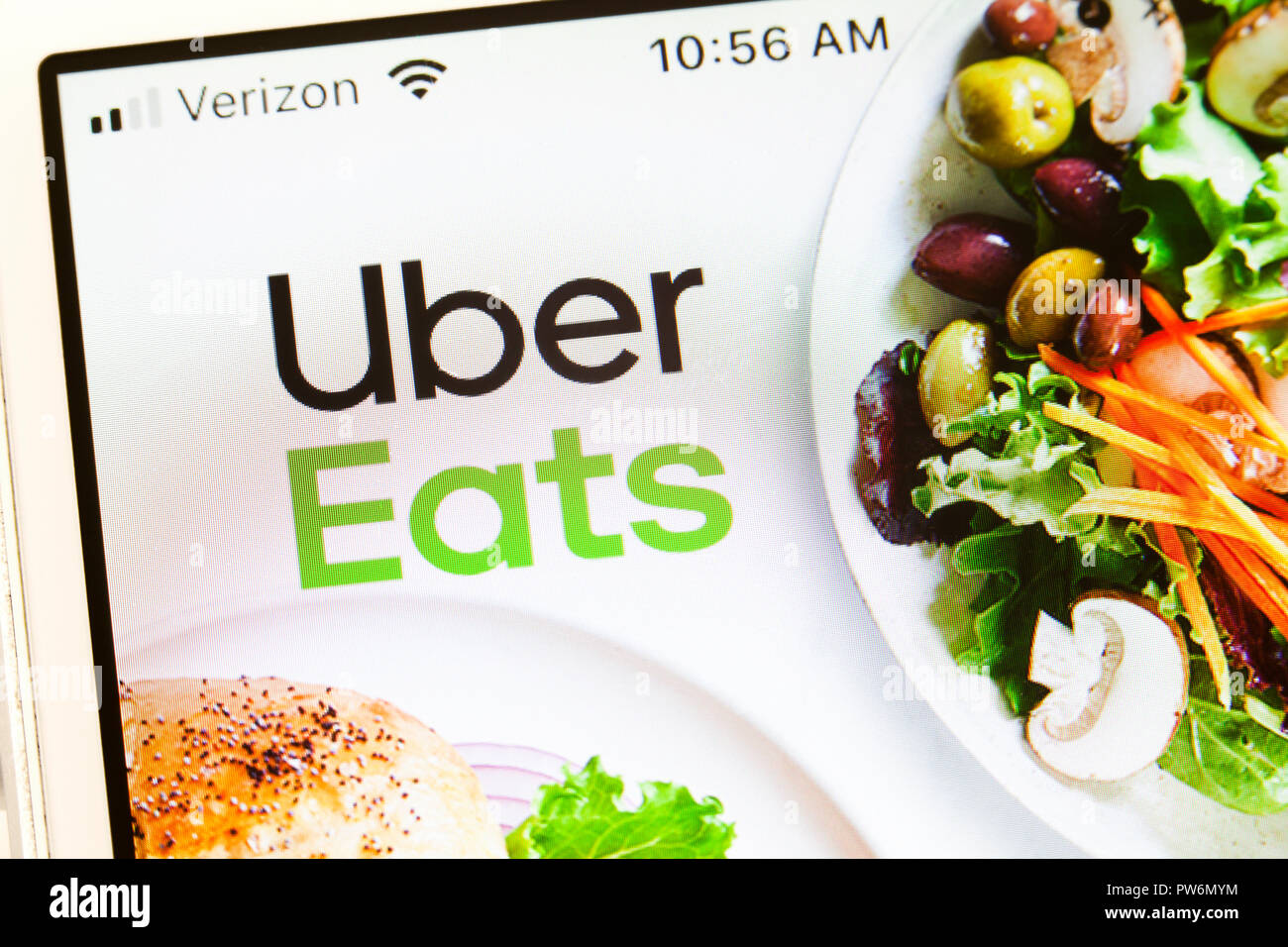 Uber mangia app sulla schermata di iPhone - USA Foto Stock