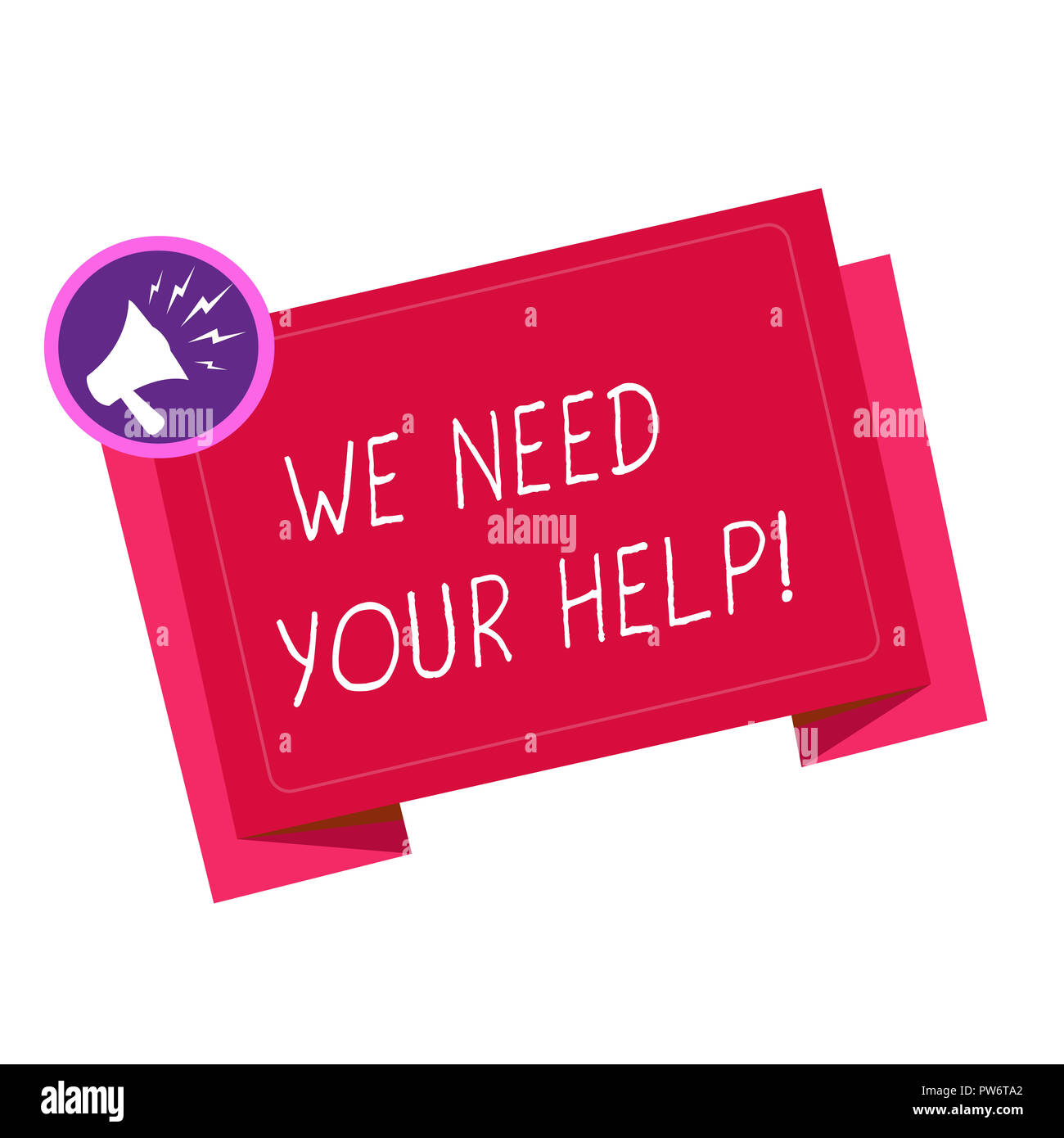 La scrittura della nota mostra che abbiamo bisogno del vostro aiuto. Business photo presentazione di servizio di assistenza Support approfitta beneficio della concessione dell'aiuto. Foto Stock