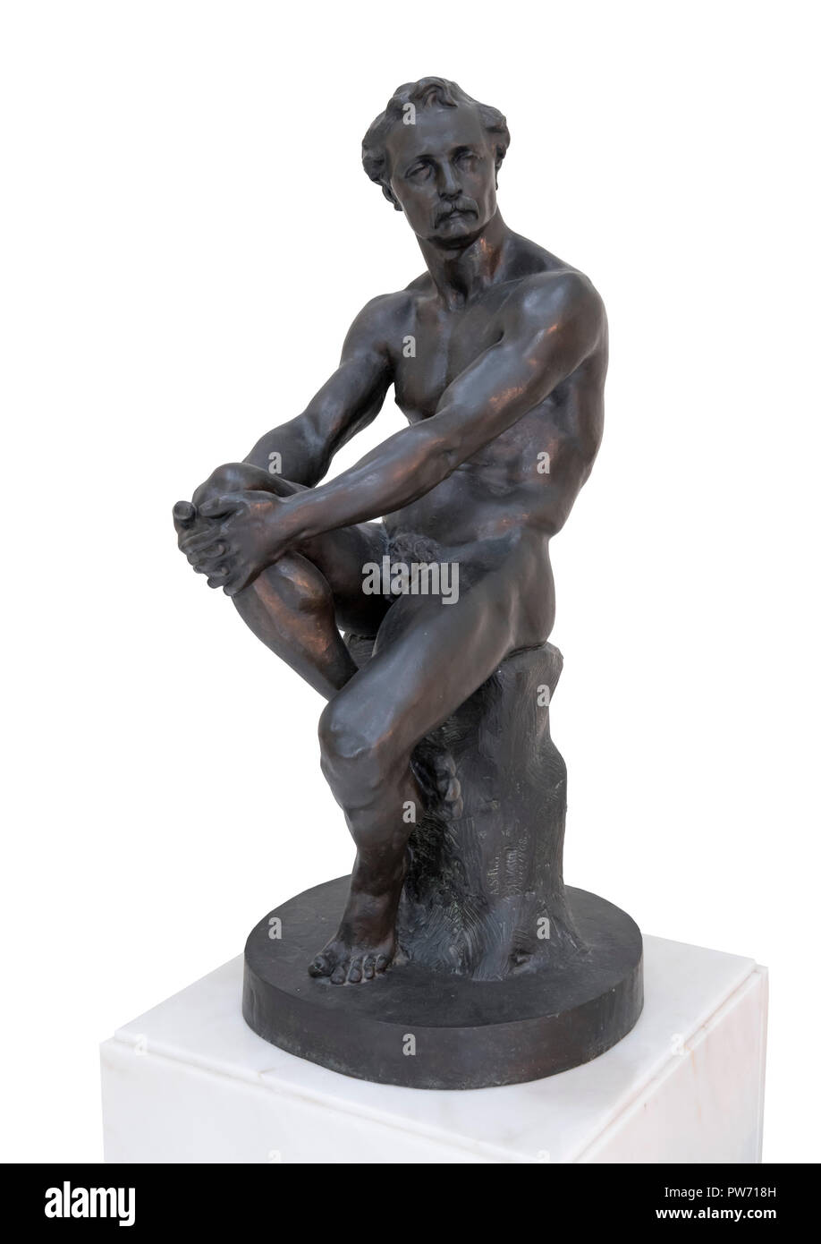 Studio di un uomo seduto (Academia - Homem Sentado) dalla scultore portoghese António Soares dos Reis (1857-1889), bronzo, 1868 Foto Stock