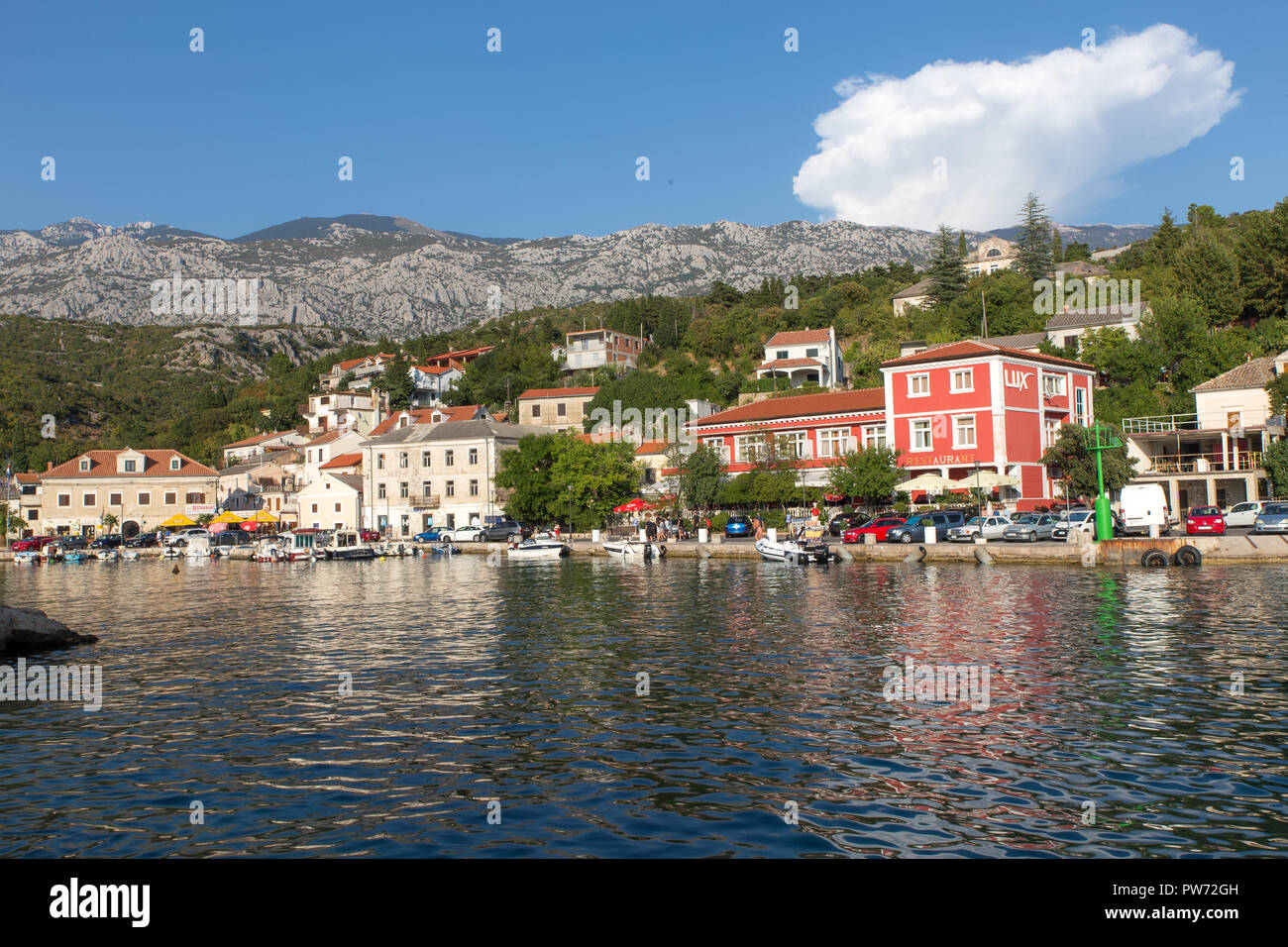 Villaggio costiero/porto di Jablanac, Lika contea, Croazia Foto Stock