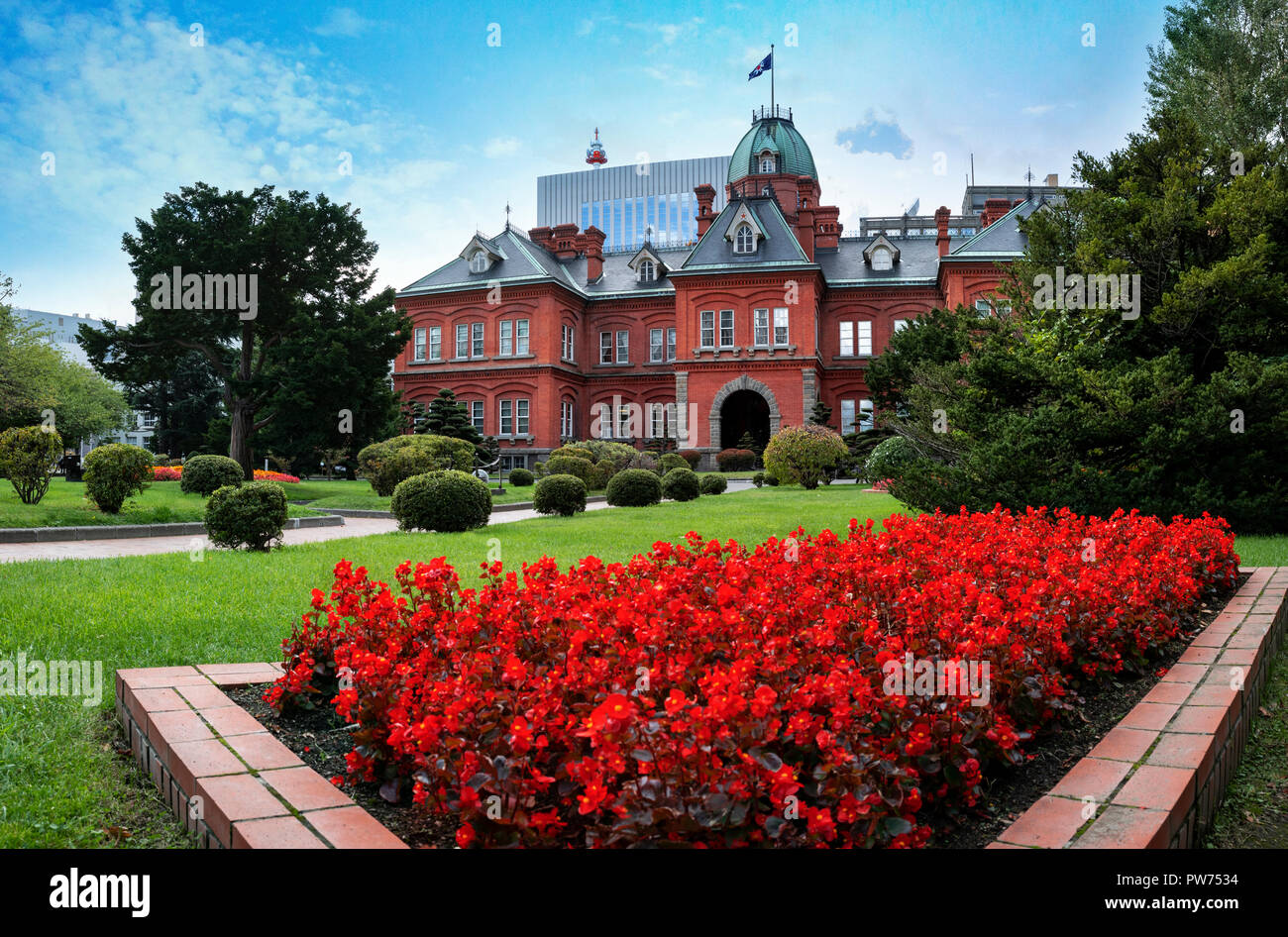 Ex sapporo ufficio del governo di uno dei più popolari destinazioni di viaggio di Hokkaido in Giappone Foto Stock