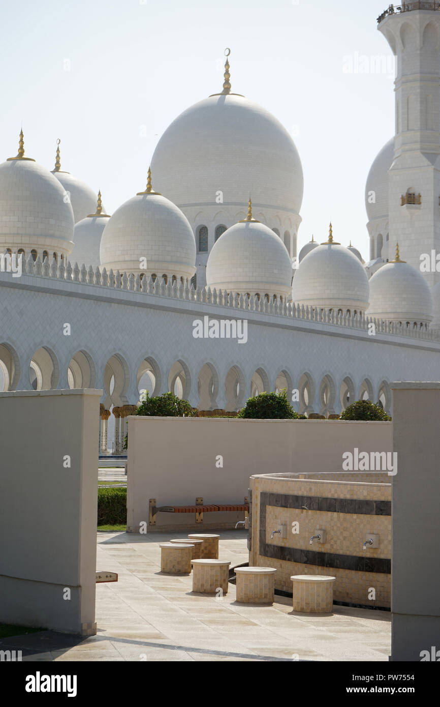 Sheikh-Zayed-Moschee, Scheich-Zayid-Moschee, Abu Dhabi, Emirat Abu Dhabi, Vereinigte Arabische Emirate, Asien Foto Stock