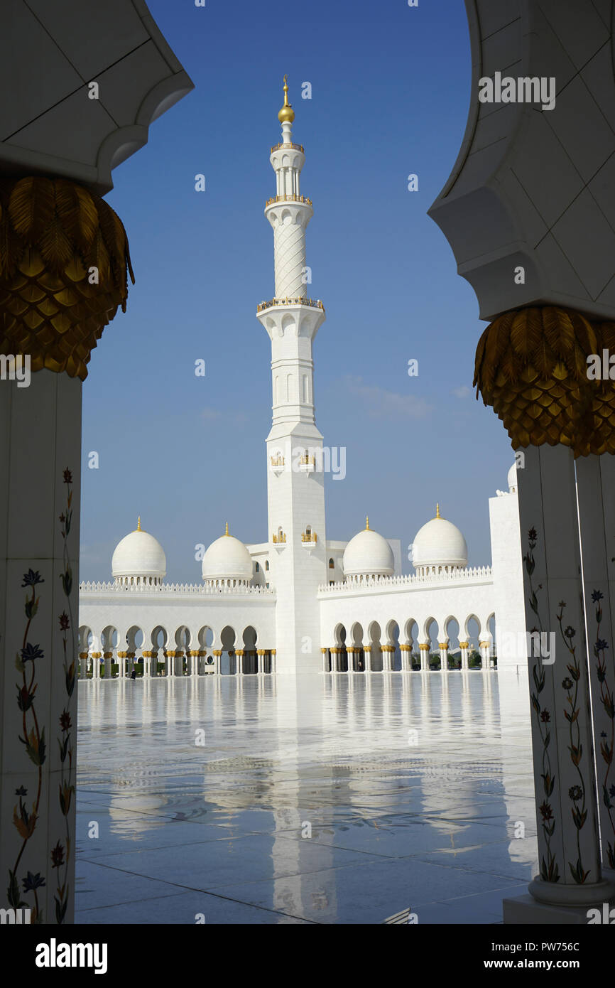 Sheikh-Zayed-Moschee, Scheich-Zayid-Moschee, Abu Dhabi, Emirat Abu Dhabi, Vereinigte Arabische Emirate, Asien Foto Stock