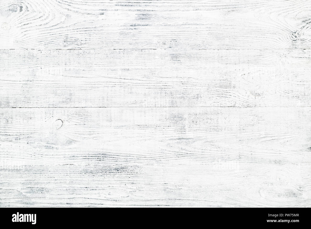 Vecchio tavolato in legno texture. Shabby Chic sbiadito Sfondo legno con crepe e graffi. Bianco e grigio verniciato scheda vintage. Foto Stock