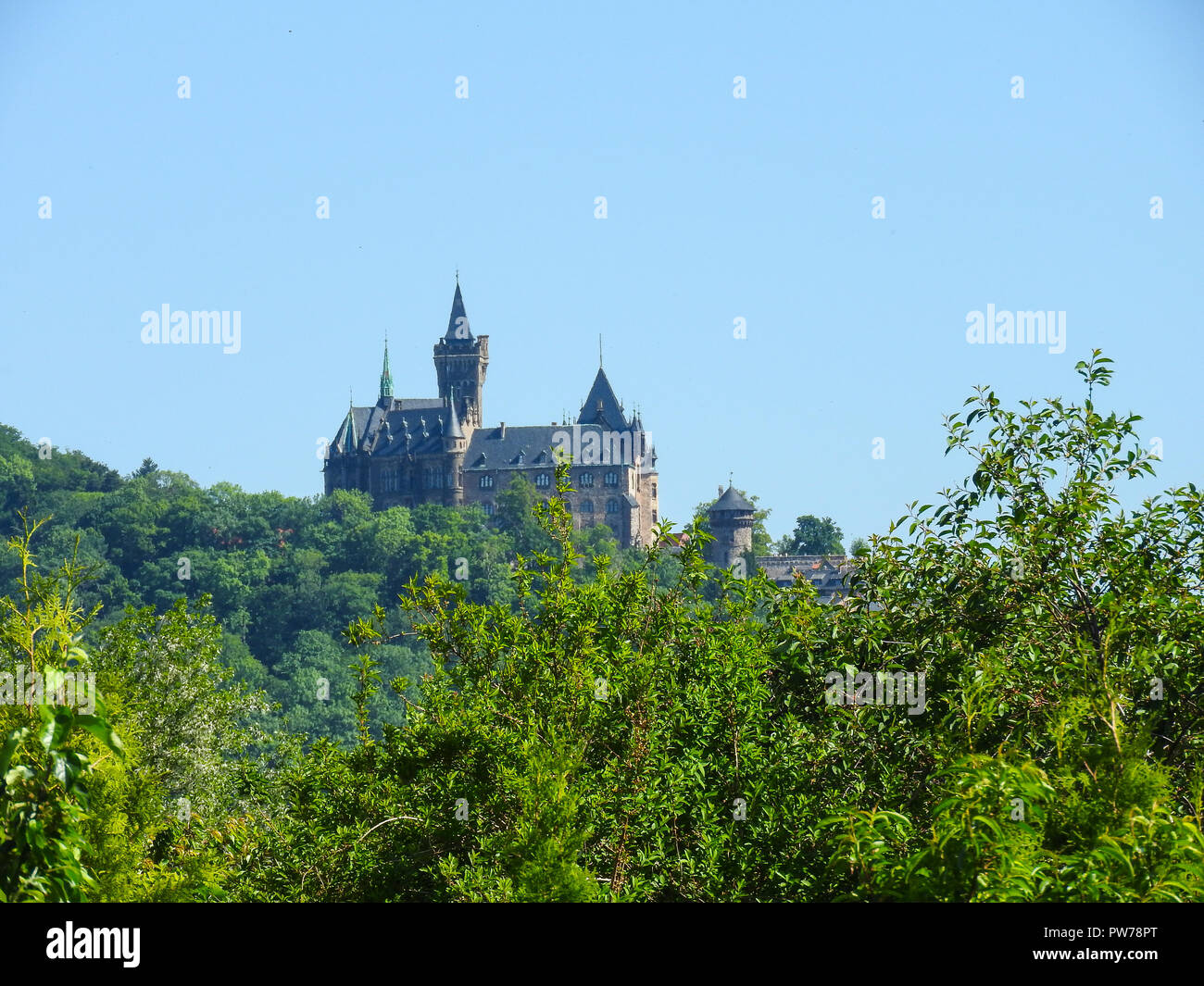 Wernigerode è una bella città in Harz Foto Stock