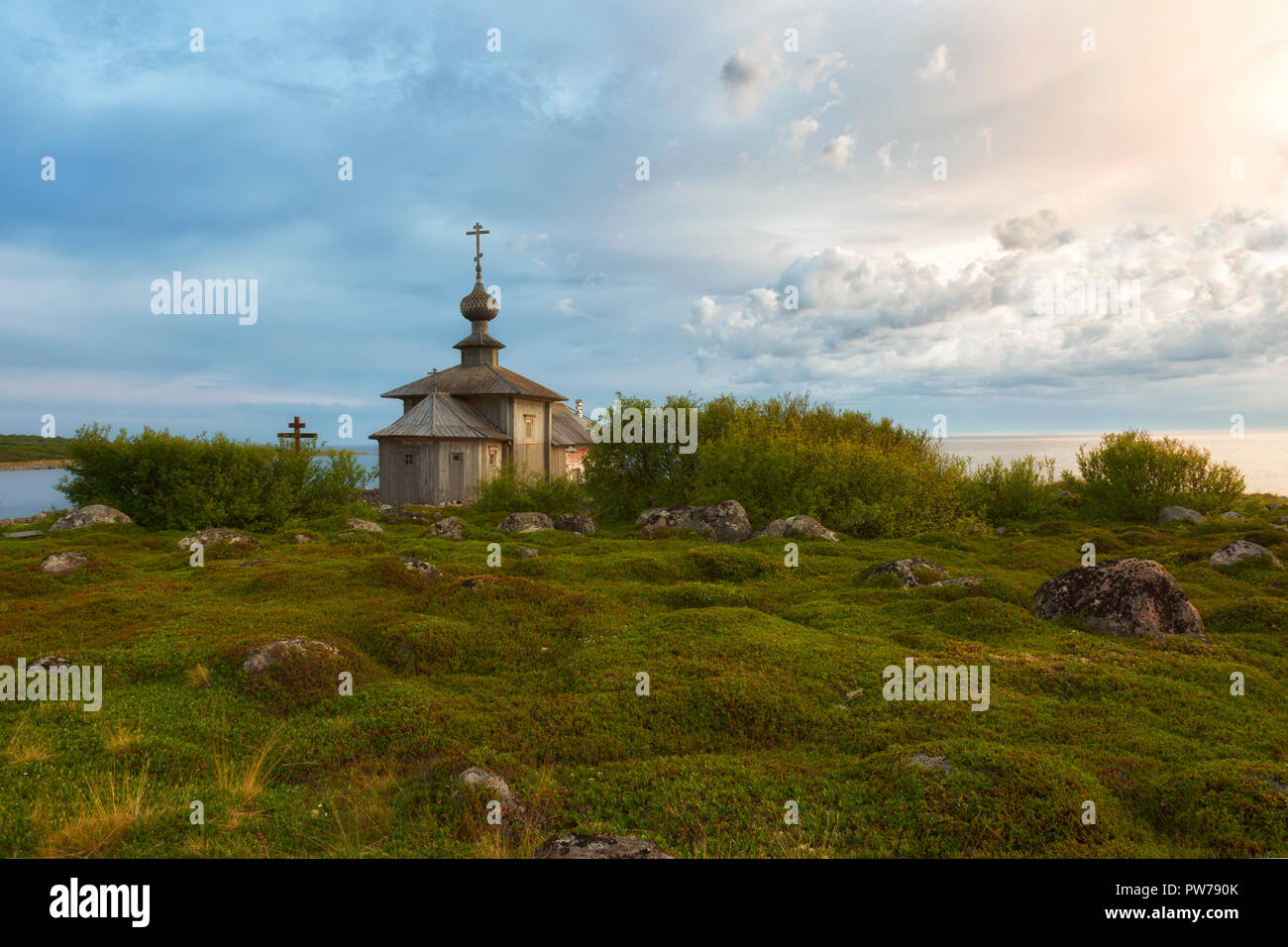 Andreevskiy skit del monastero di Solovetsky il Bolshoi Zayatsky Isola Foto Stock