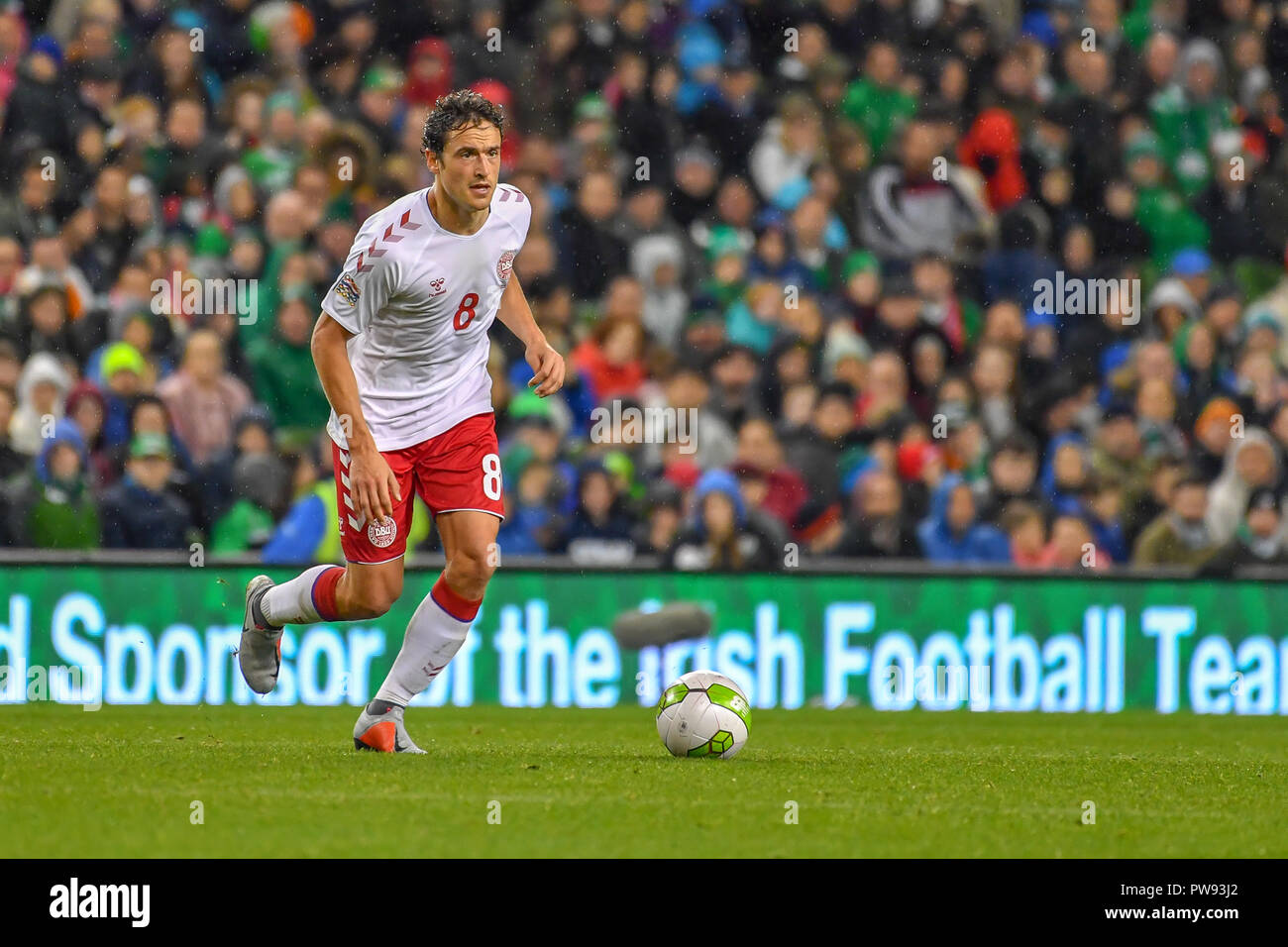 Thomas Delaney in azione durante il rep di Irlanda vs Danimarca nazioni UEFA League match all'Aviva Stadium. Punteggio ottenuto 0-0 Foto Stock