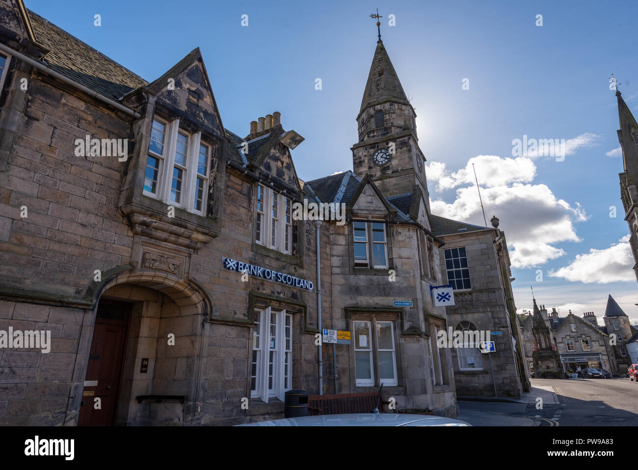 Falkland chiesa parrocchiale, Falkland, Fife, colline di Lomond Scozia, Regno Unito Foto Stock
