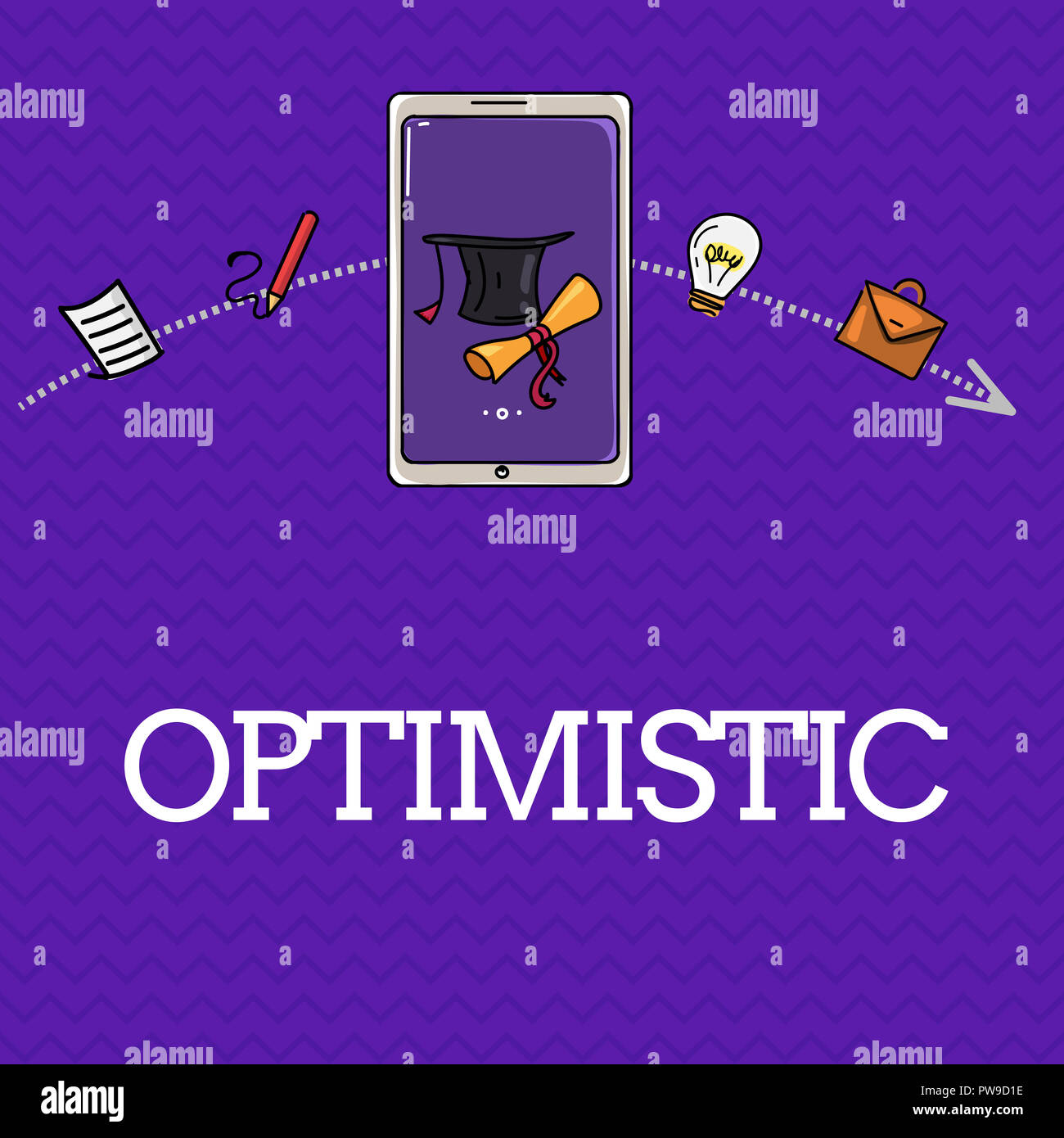 Testo Della Scrittura Ottimista Concetto Significato Speranzoso E Fiducioso Per Il Futuro Il Pensiero Positivo Foto Stock Alamy