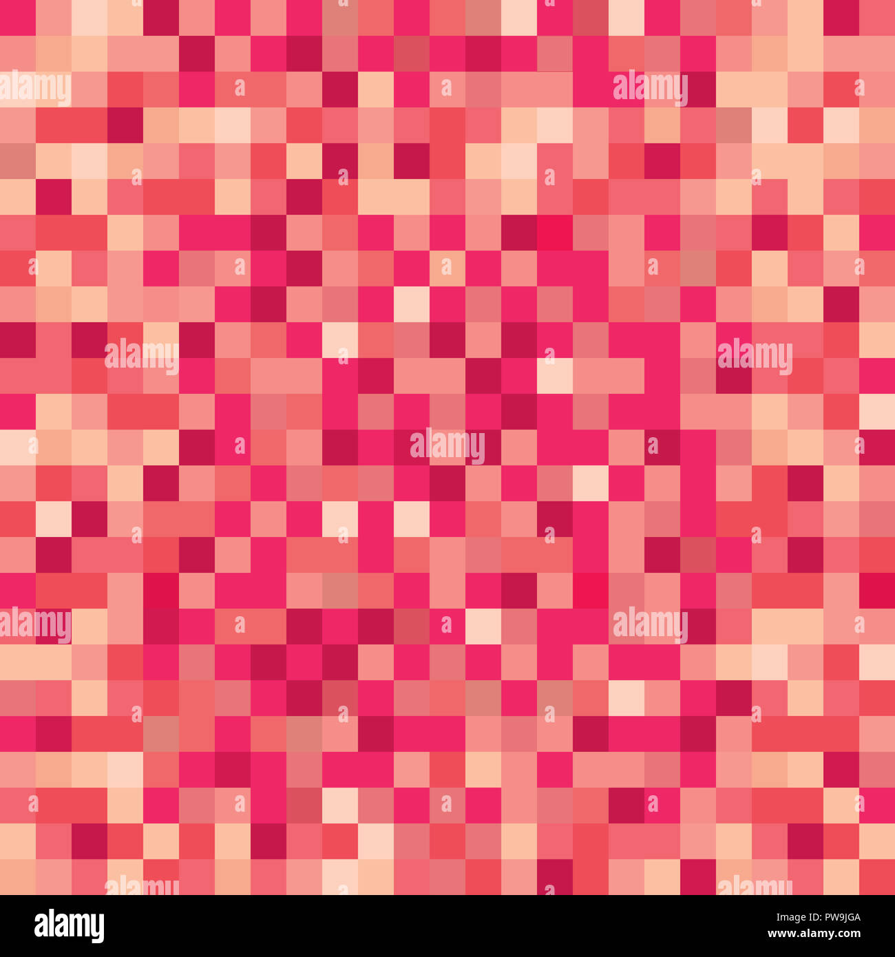 Sfondo di mappatura della texture della superficie in rosso rubino pixelato senza cuciture per varie applicazioni digitali. Foto Stock