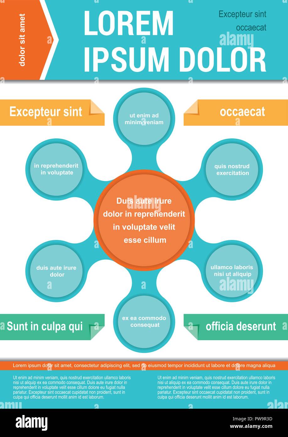 Il layout del documento modello. Elementi infografico Illustrazione Vettoriale