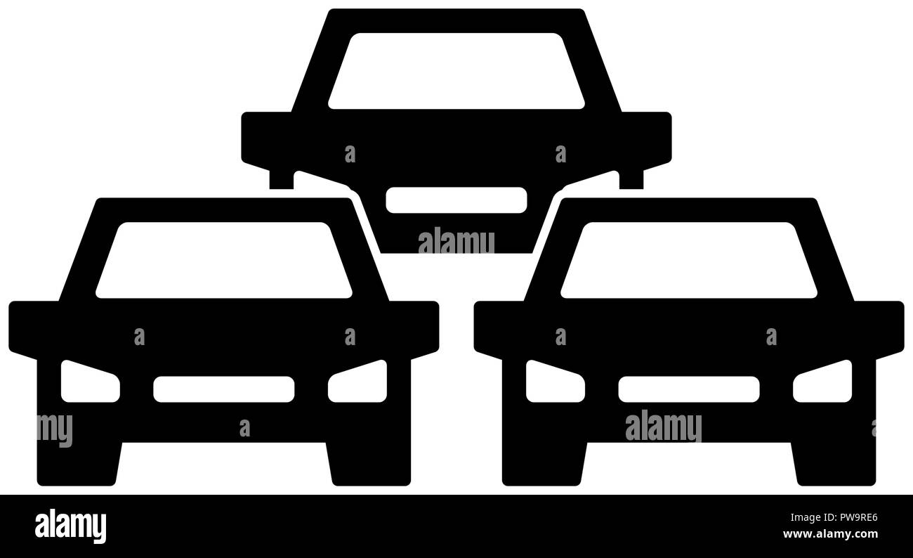 Ingorgo icona, simbolo e segno isolato su bianco Illustrazione Vettoriale